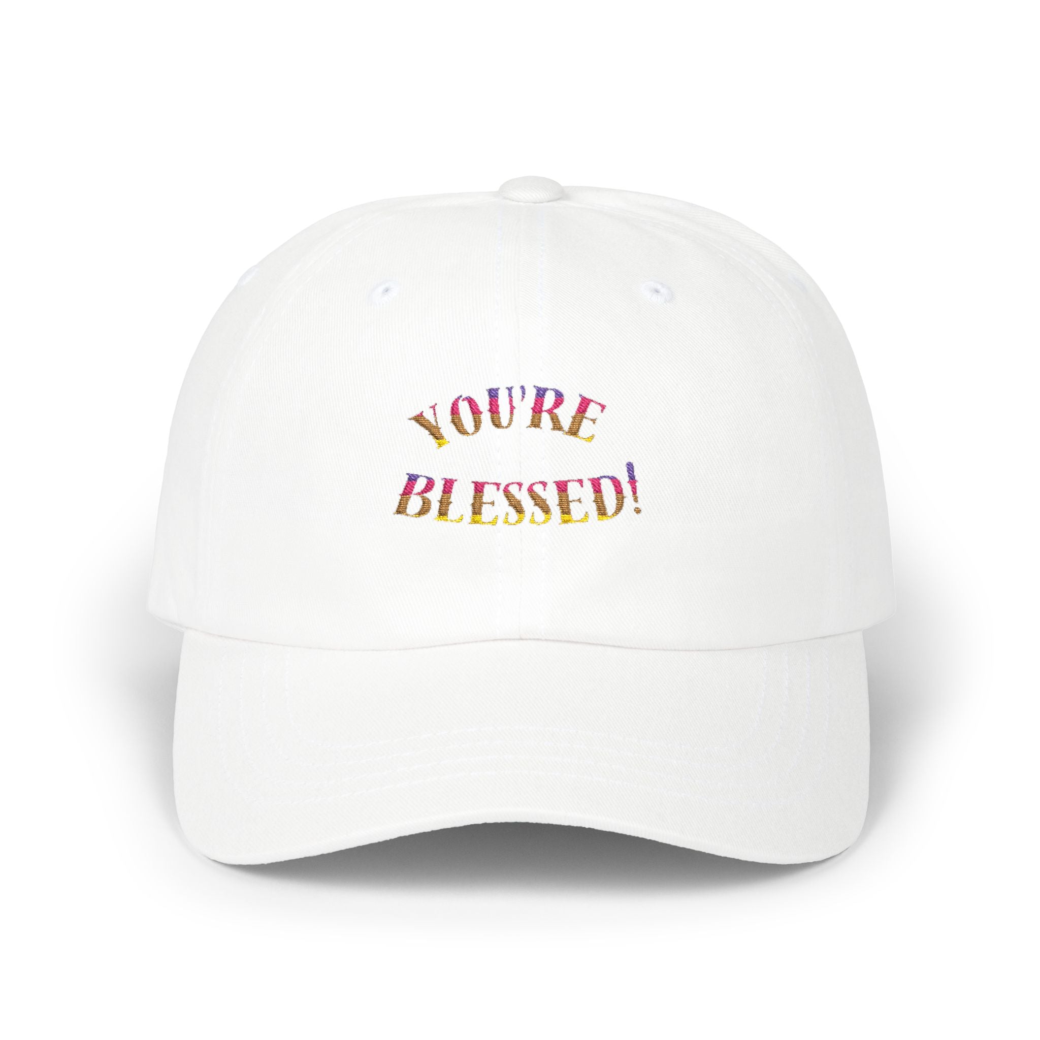 Dad Cap — "You're Blessed!" Embroidered Floral Script Baseball Hat