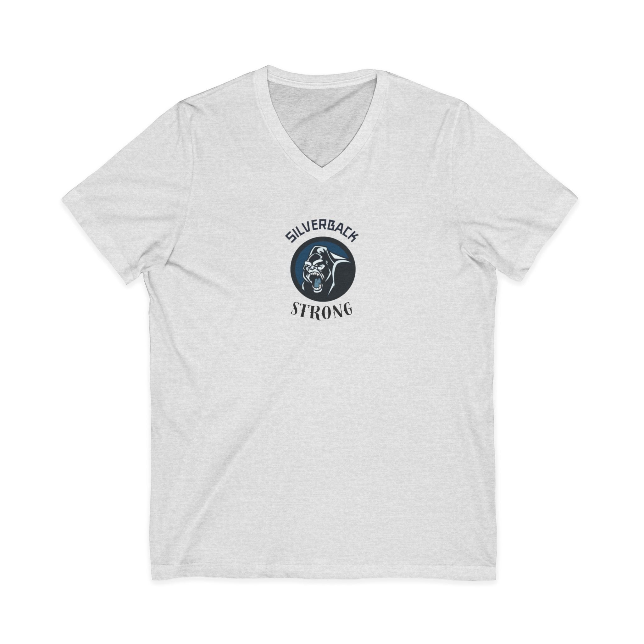 Silverback Strong V-Neck Tee — "Forever My Crew" Gorilla Tribute Shirt