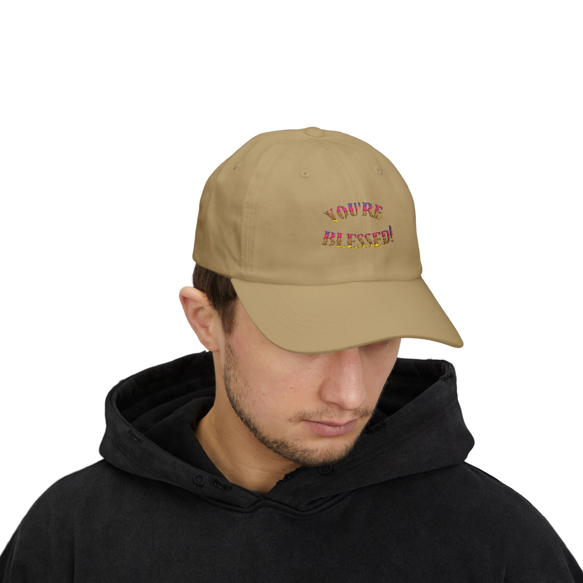 Dad Cap — "You're Blessed!" Embroidered Floral Script Baseball Hat