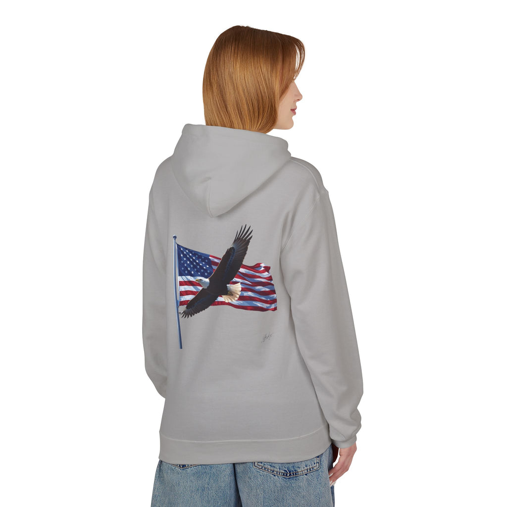 American Flag & Eagle Hoodie — Patriotic USA Bald Eagle Pullover