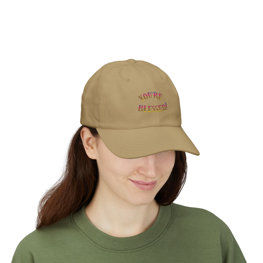 Dad Cap — "You're Blessed!" Embroidered Floral Script Baseball Hat