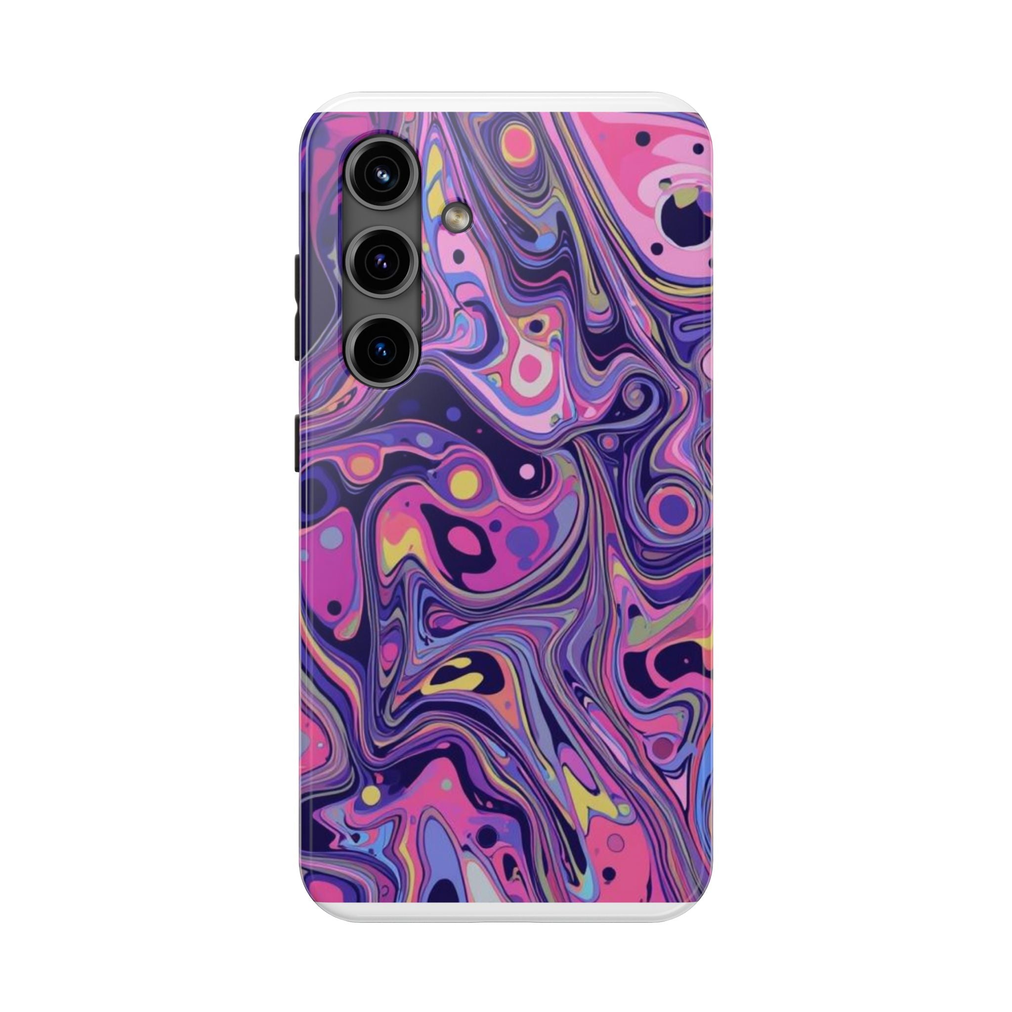Abstract Purple Swirl Tough Phone Case — Durable Marble Art iPhone Cover