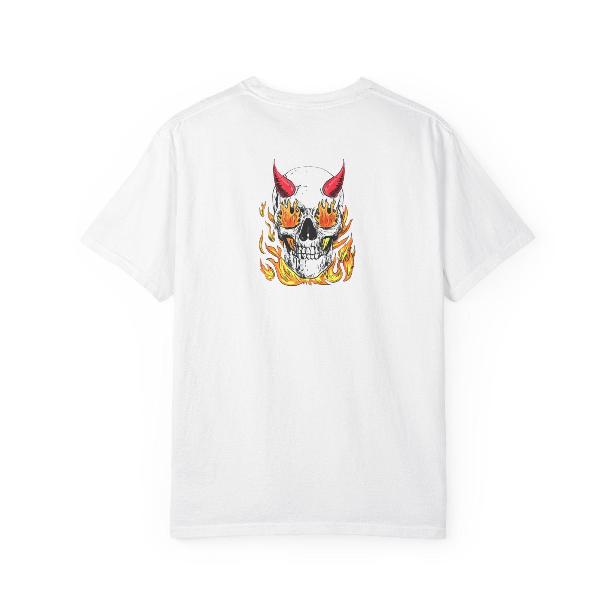 Flaming Devil Skull T-Shirt — Edgy Retro Tattoo Graphic Tee