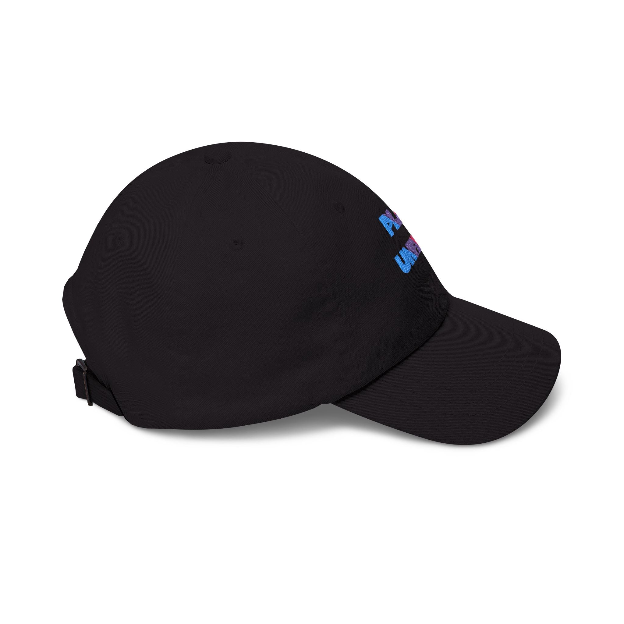 Boys and Girls Ladies and Gents "Play Unfair" Colorful Glitter Text Embroidered Baseball Hat