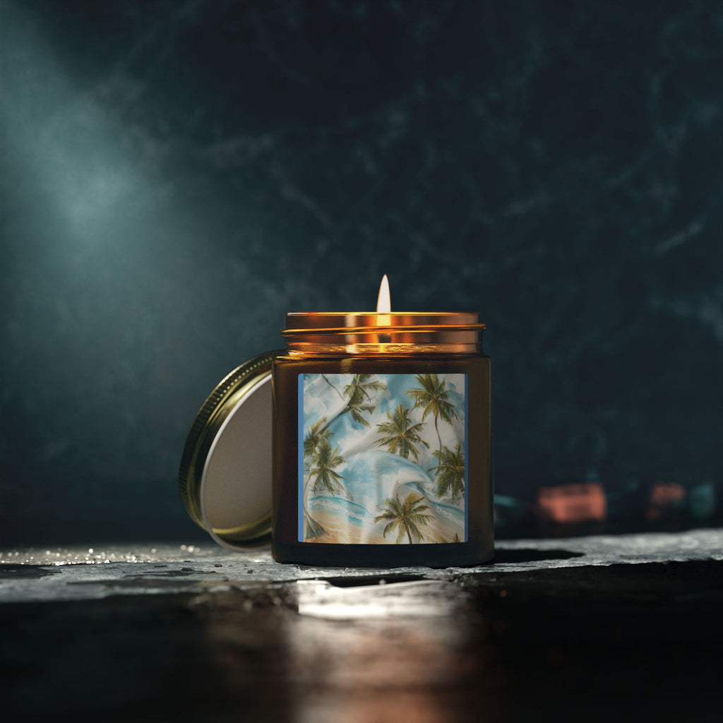 Coconut Apricot Scented Candle (4oz/9oz) – Tropical Palm Beach Aroma