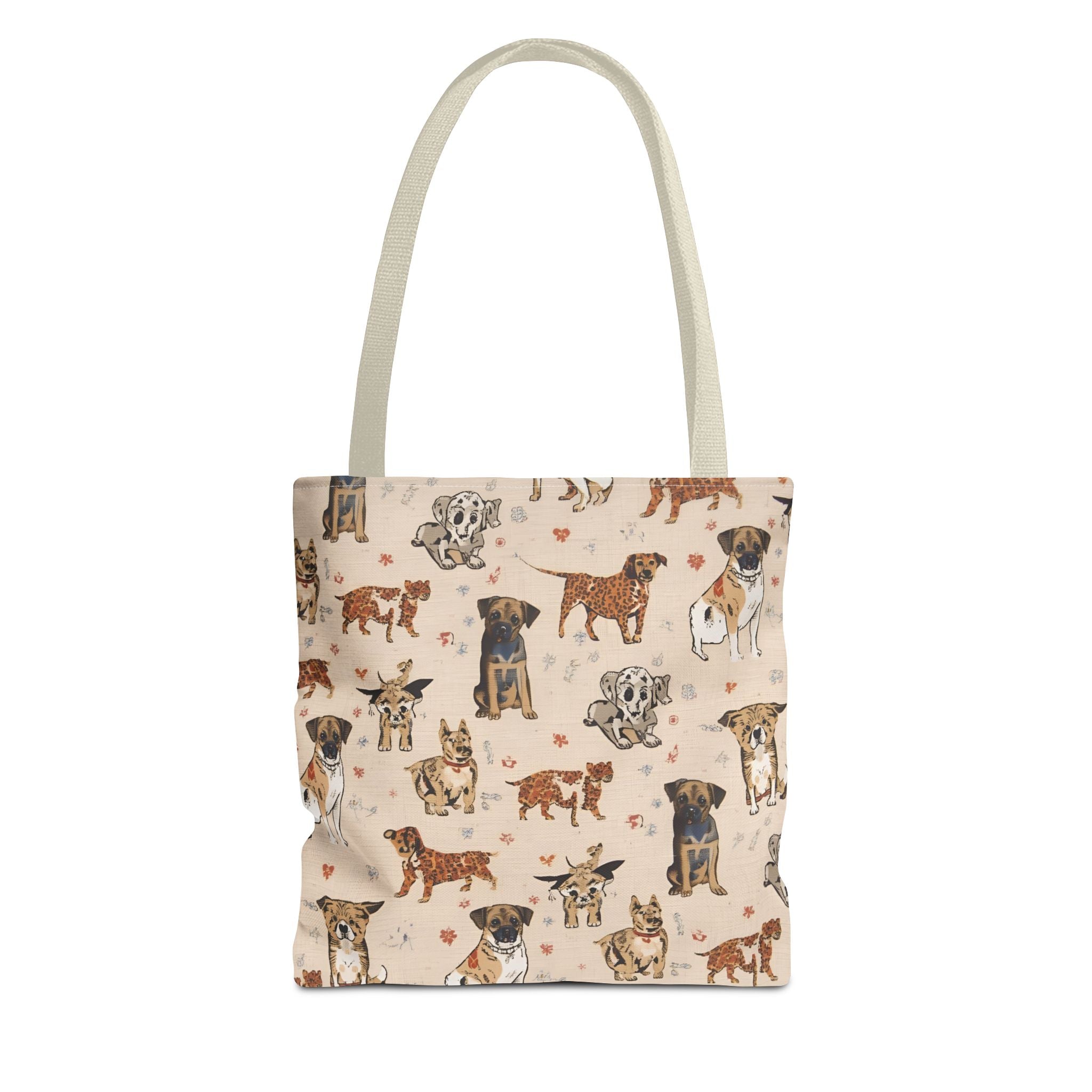 Dog Pattern Tote Bag — Cute Watercolor Puppies All-Over Print