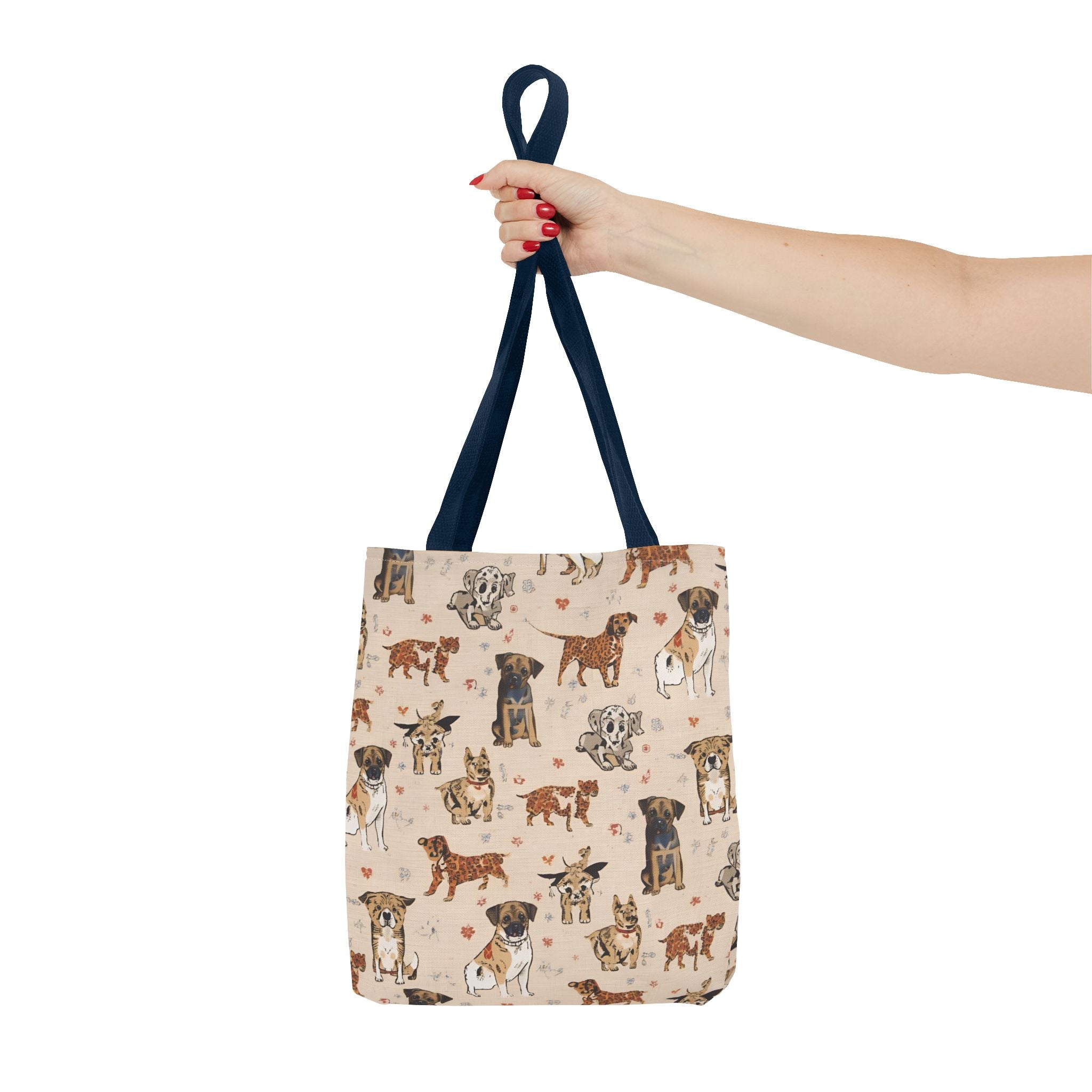 Dog Pattern Tote Bag — Cute Watercolor Puppies All-Over Print
