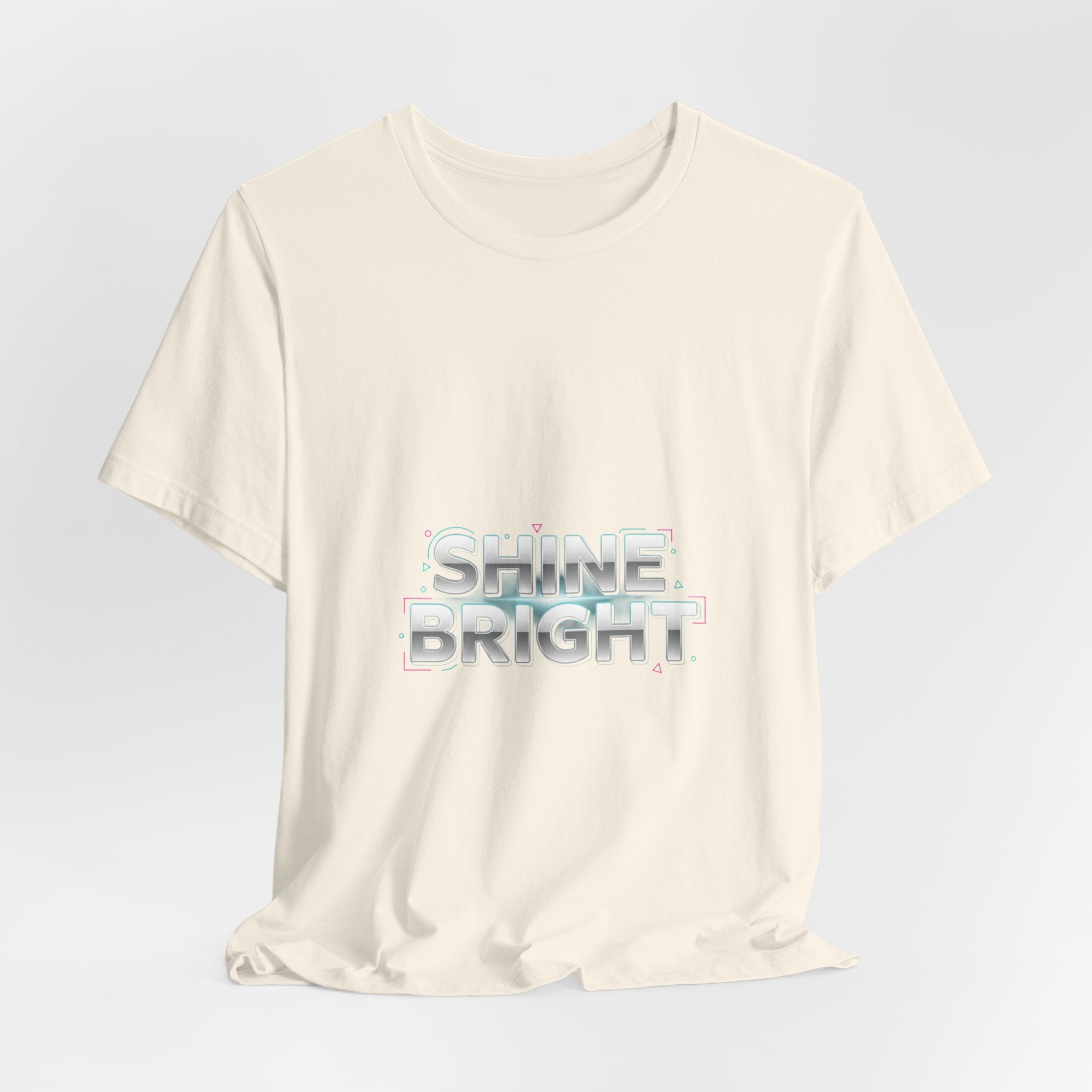 Copy of Shine Bright chrome text Tee | metallic wordmark, Y2K bevel font