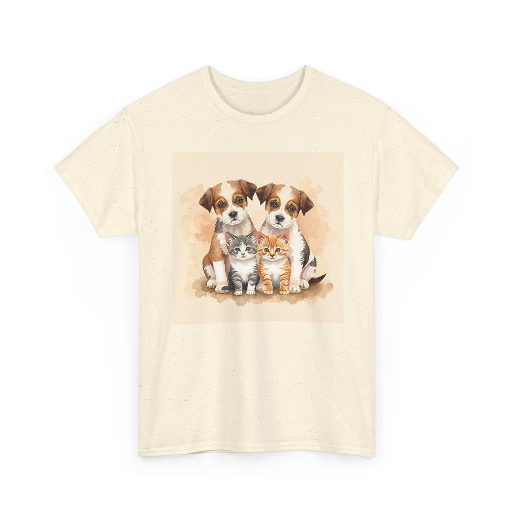 Puppy & Kitten Trio Tee — Cute Pet Illustration T-Shirt