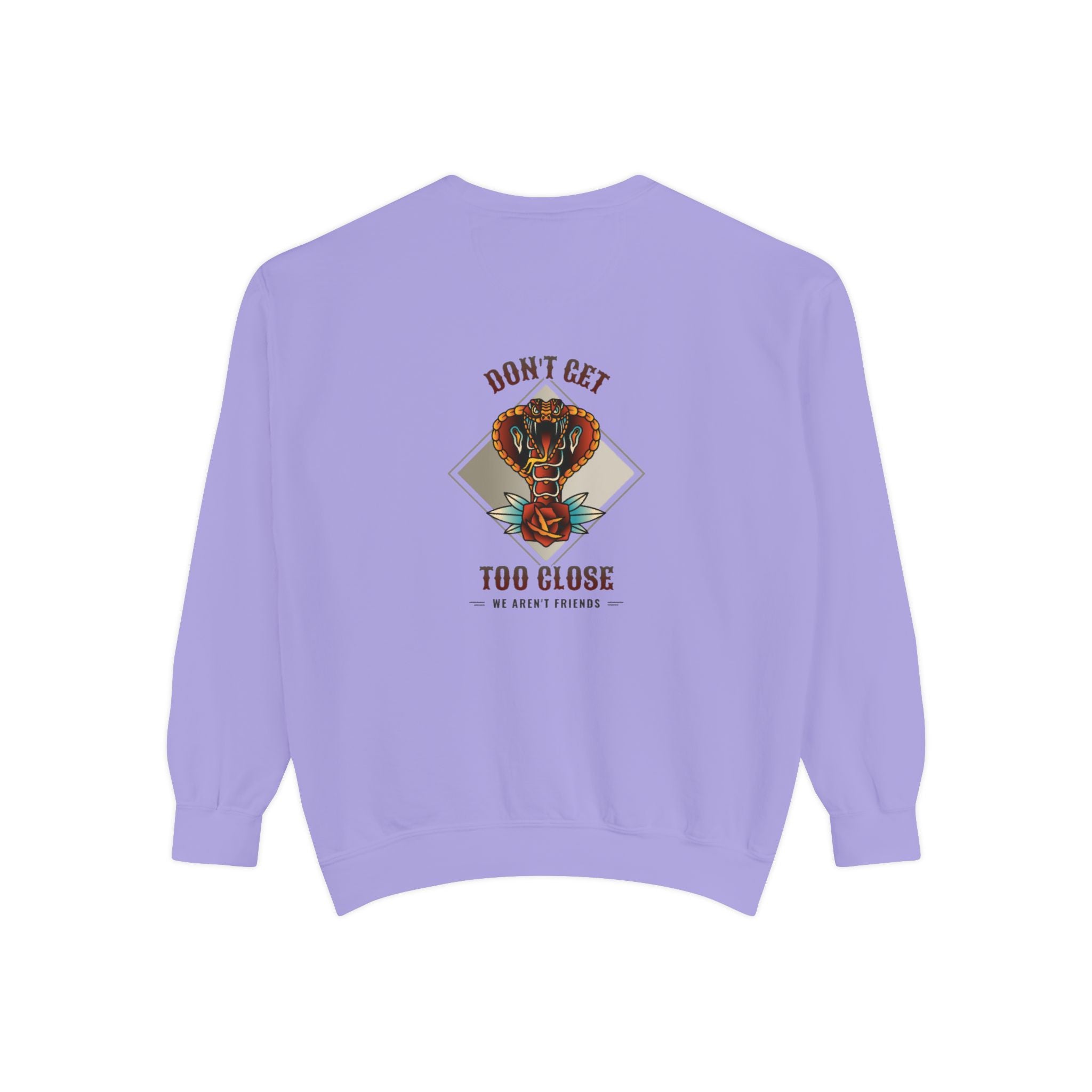 Sweatshirt — "Don't Get Too Close" Retro Cobra Graphic
