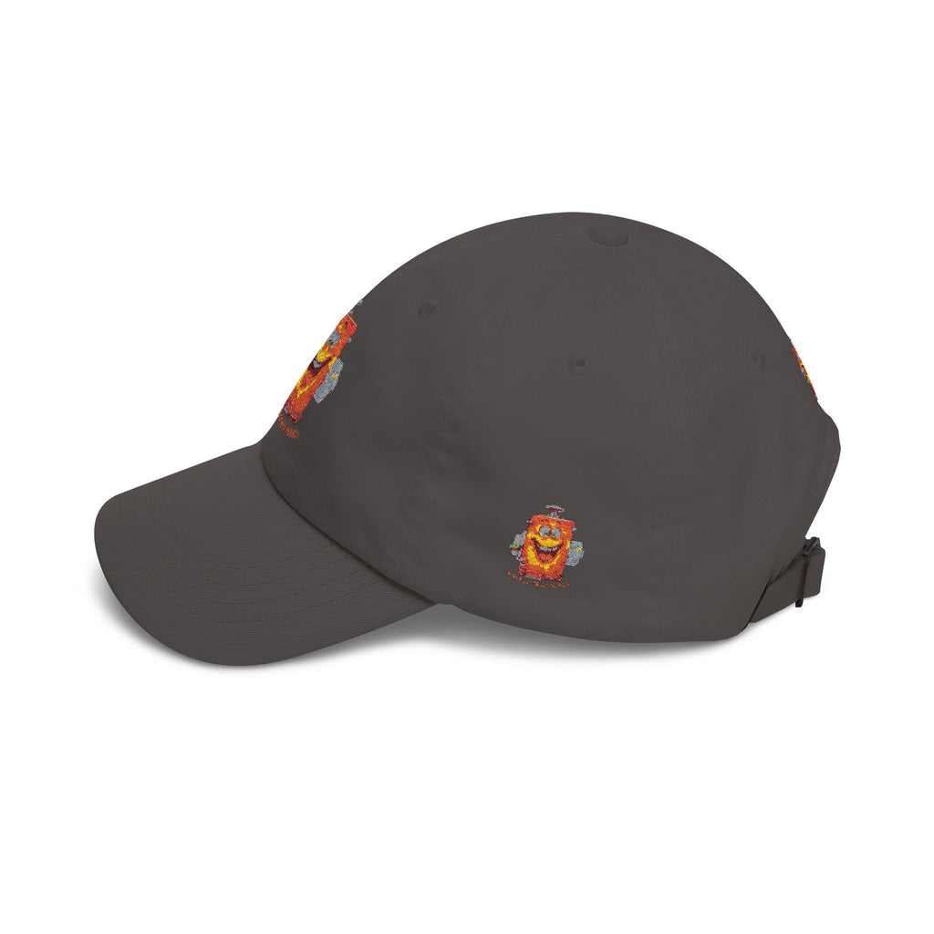 Smiling Cereal Mascot Dad Cap — Retro Breakfast Cartoon Embroidered Hat