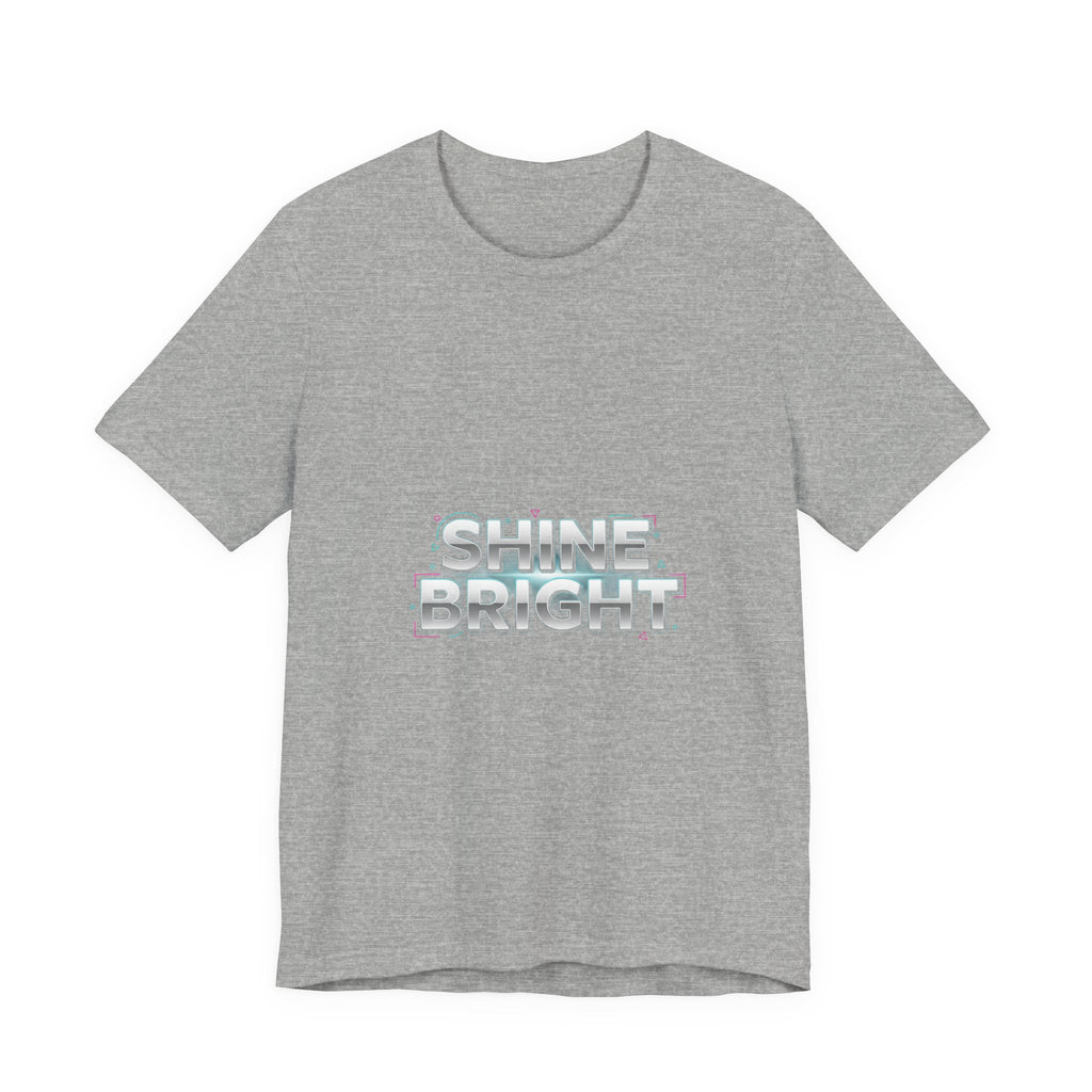 Copy of Shine Bright chrome text Tee | metallic wordmark, Y2K bevel font