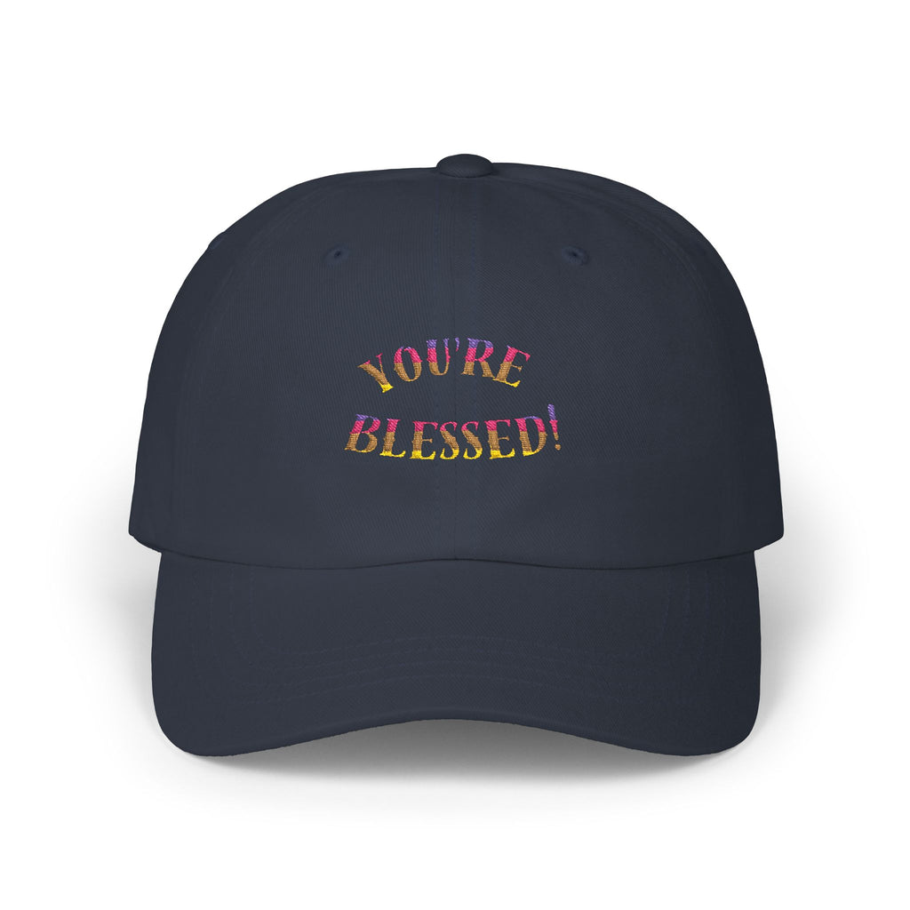 Dad Cap — "You're Blessed!" Embroidered Floral Script Baseball Hat