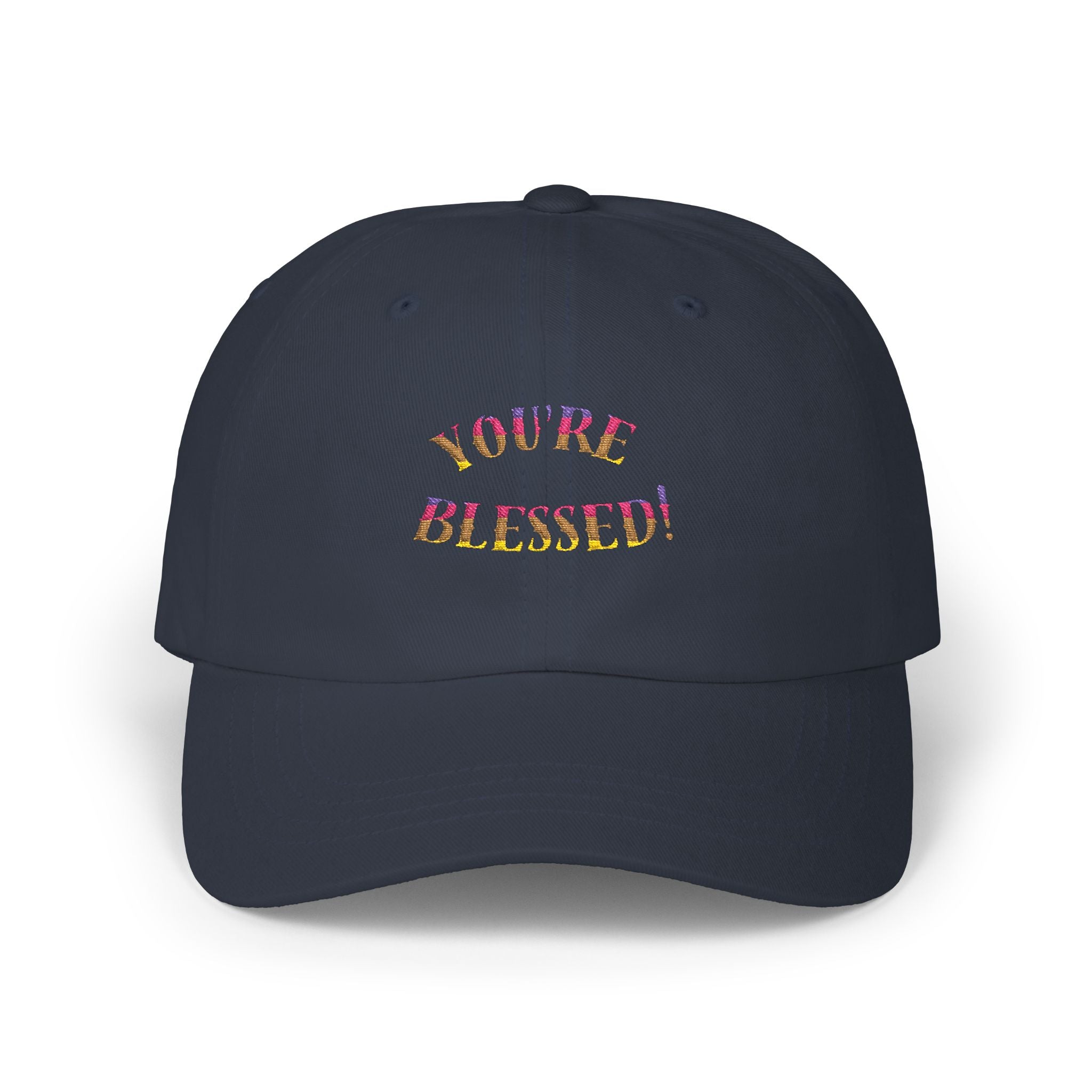 Dad Cap — "You're Blessed!" Embroidered Floral Script Baseball Hat