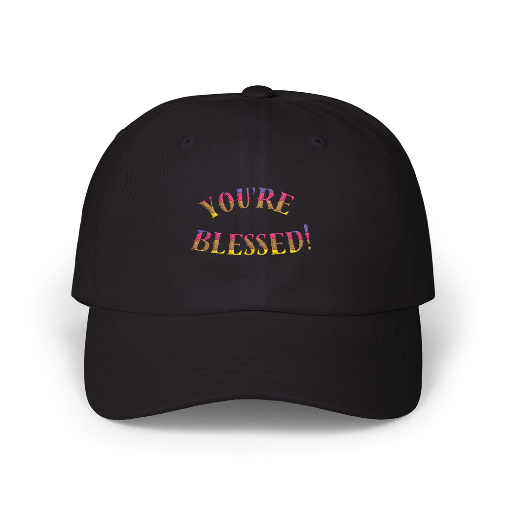 Dad Cap — "You're Blessed!" Embroidered Floral Script Baseball Hat