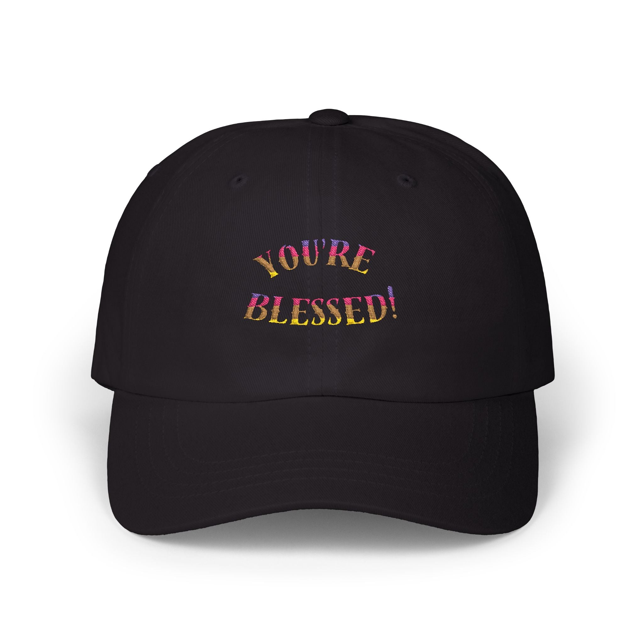 Dad Cap — "You're Blessed!" Embroidered Floral Script Baseball Hat