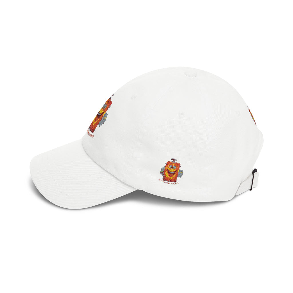 Smiling Cereal Mascot Dad Cap — Retro Breakfast Cartoon Embroidered Hat