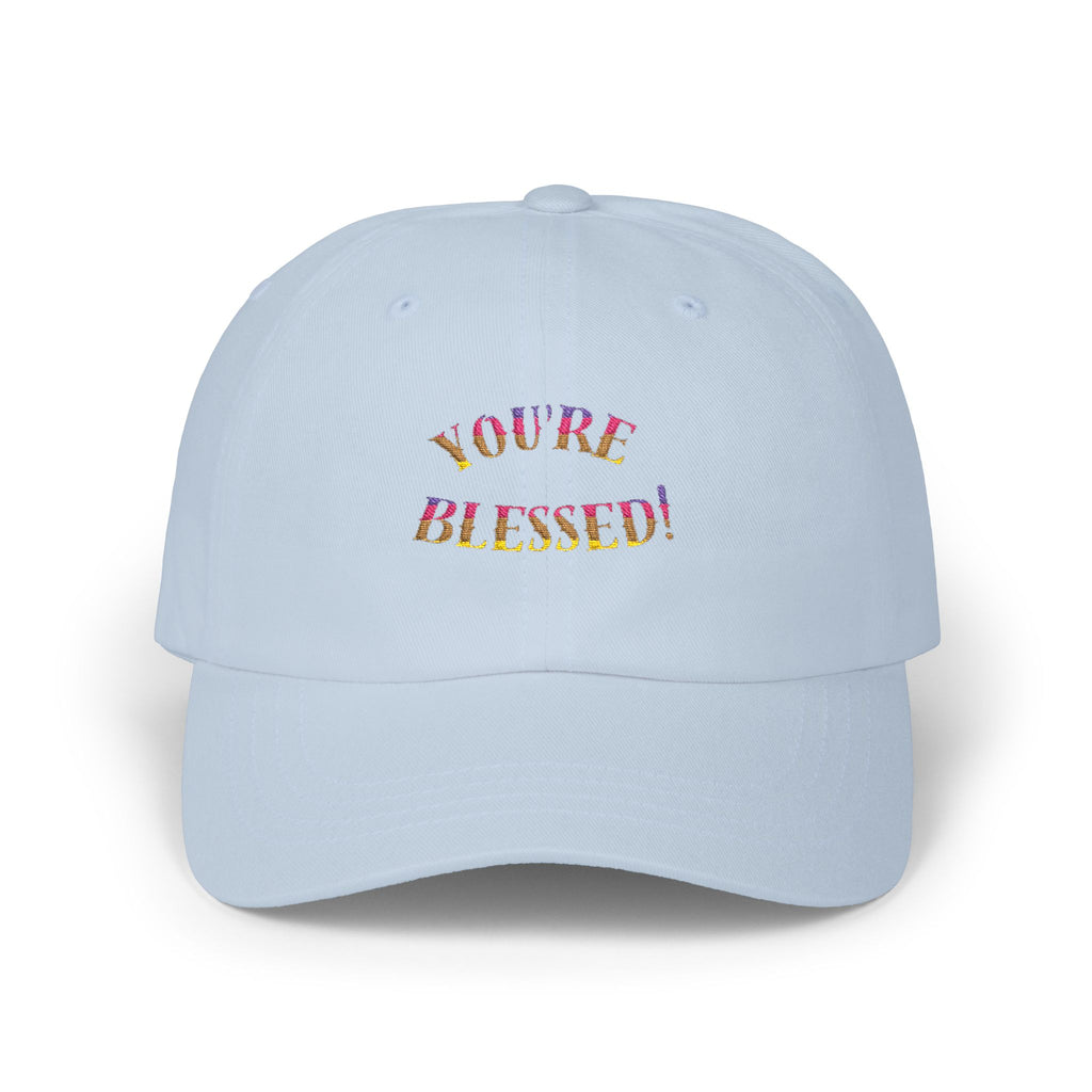 Dad Cap — "You're Blessed!" Embroidered Floral Script Baseball Hat