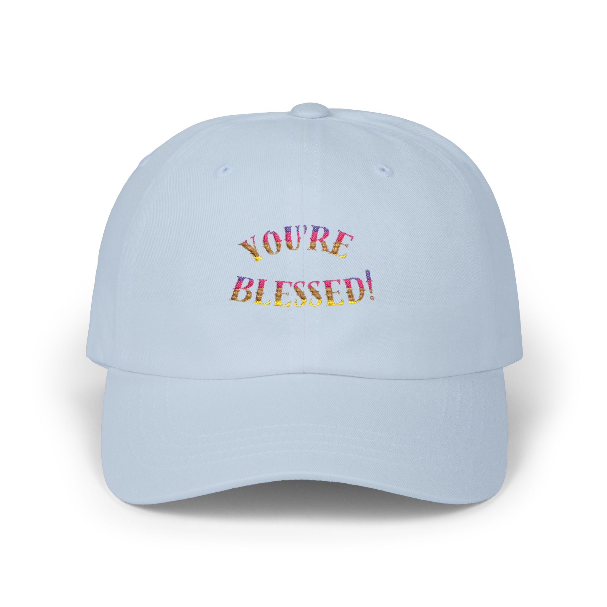Dad Cap — "You're Blessed!" Embroidered Floral Script Baseball Hat