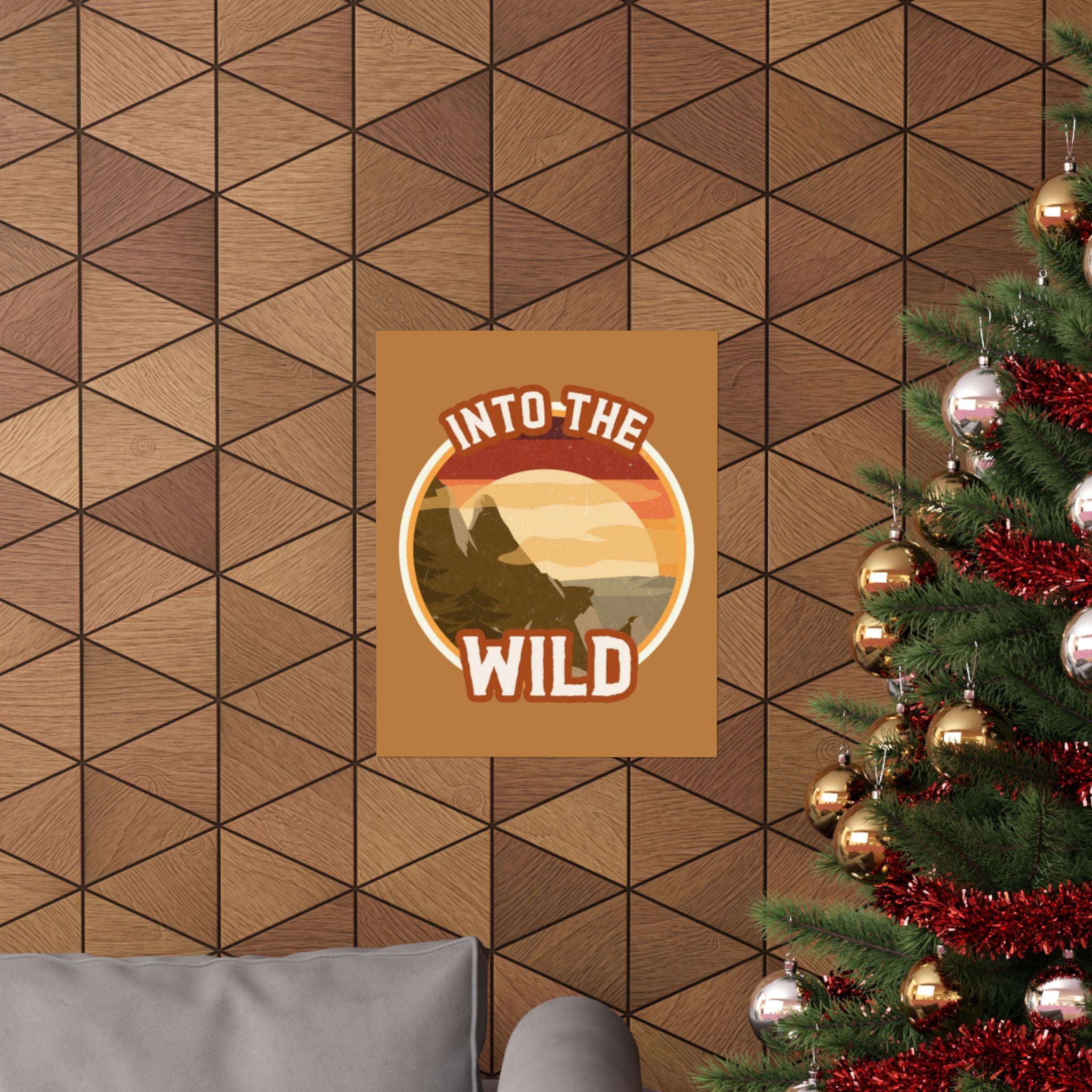 Into The Wild Poster — Retro Mountain Adventure Matte Vertical Print