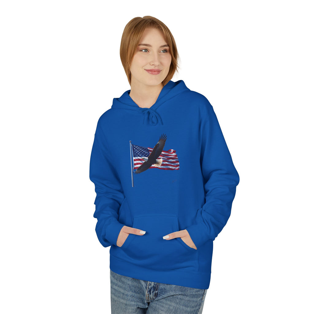 American Flag & Eagle Hoodie — Patriotic USA Bald Eagle Pullover