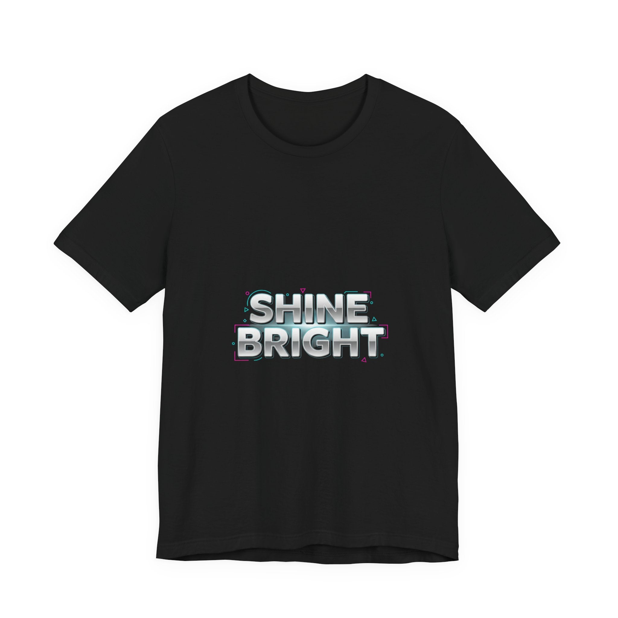 Copy of Shine Bright chrome text Tee | metallic wordmark, Y2K bevel font