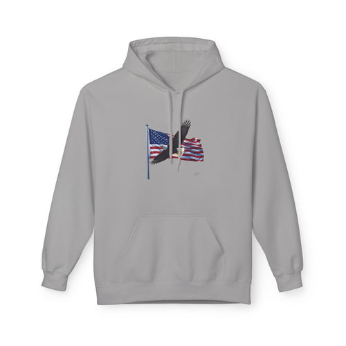 American Flag & Eagle Hoodie — Patriotic USA Bald Eagle Pullover