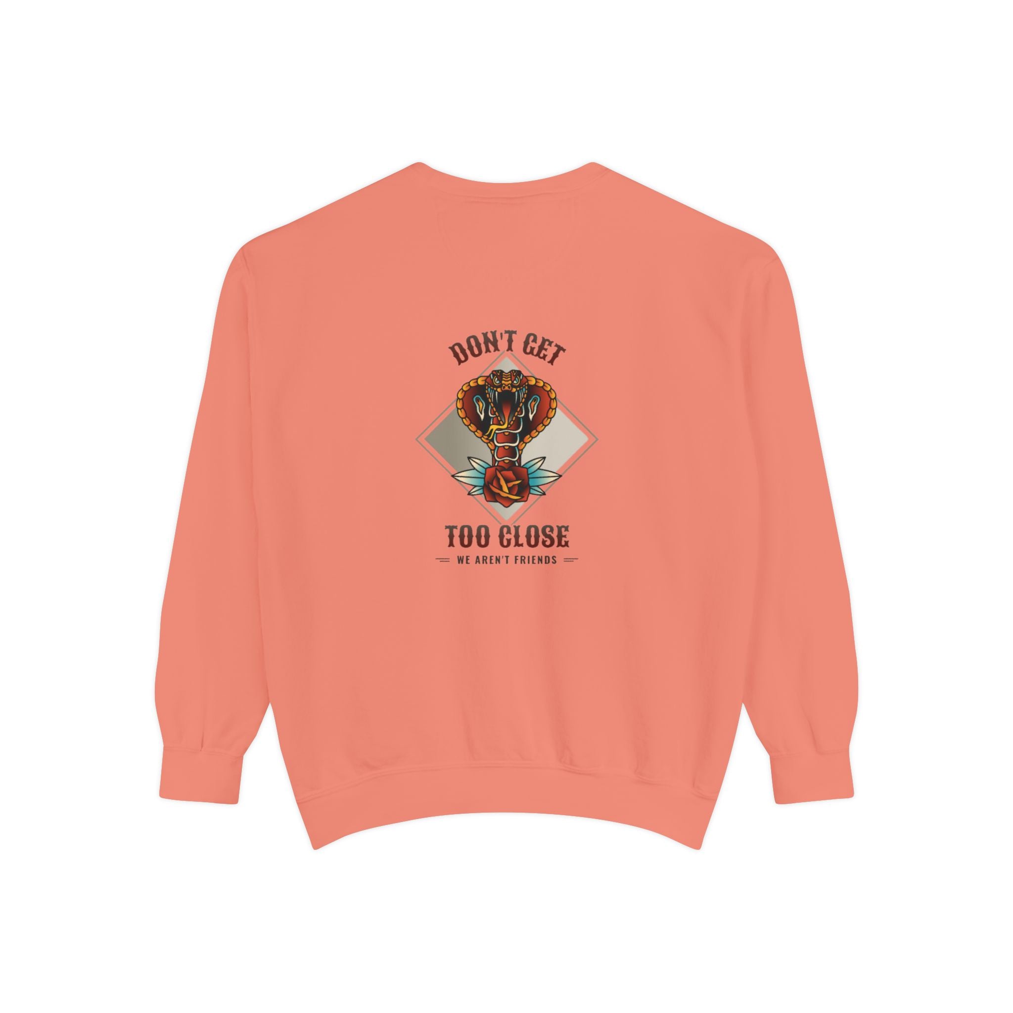 Sweatshirt — "Don't Get Too Close" Retro Cobra Graphic