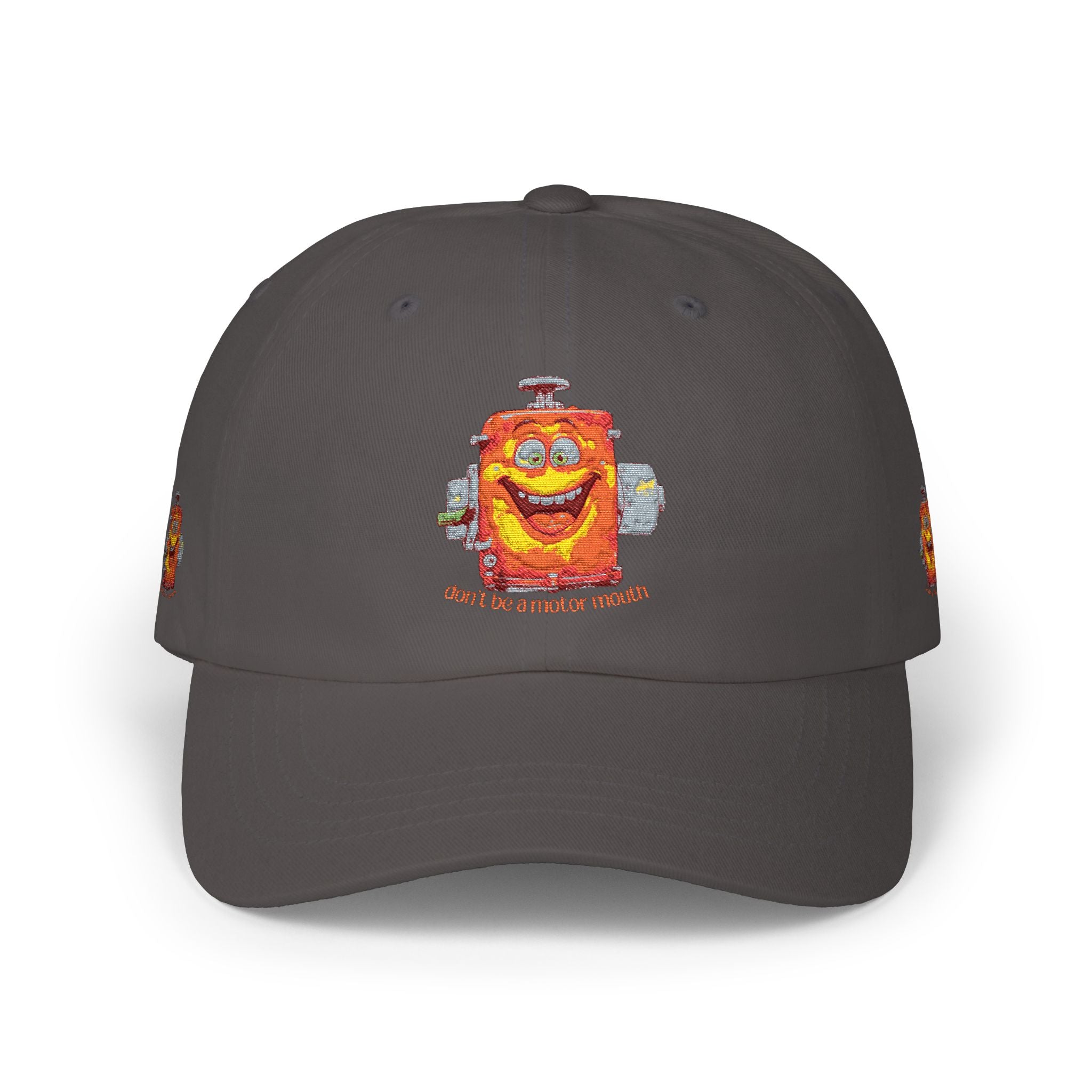 Smiling Cereal Mascot Dad Cap — Retro Breakfast Cartoon Embroidered Hat
