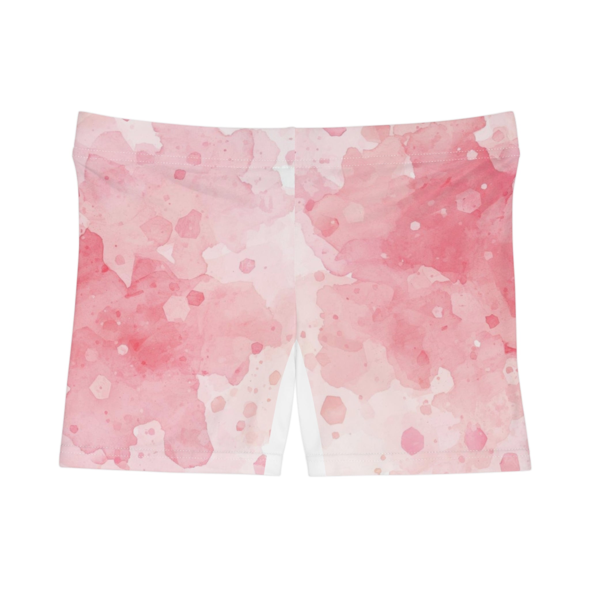 Pink Watercolor Women's Shorts — Floral Blush AOP Activewear