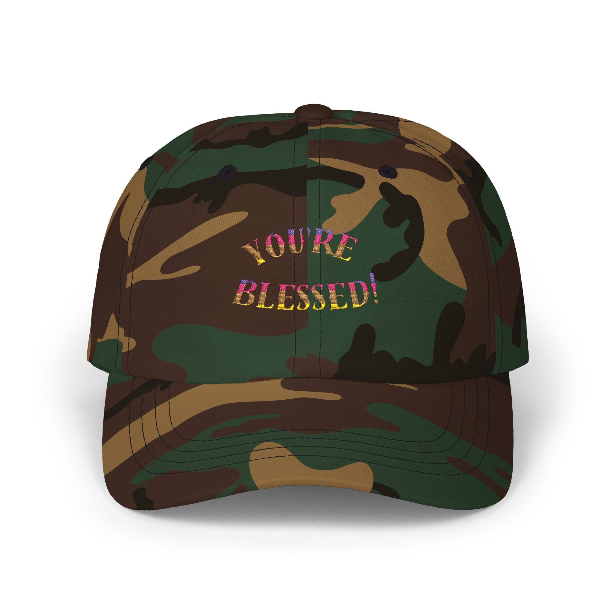 Dad Cap — "You're Blessed!" Embroidered Floral Script Baseball Hat