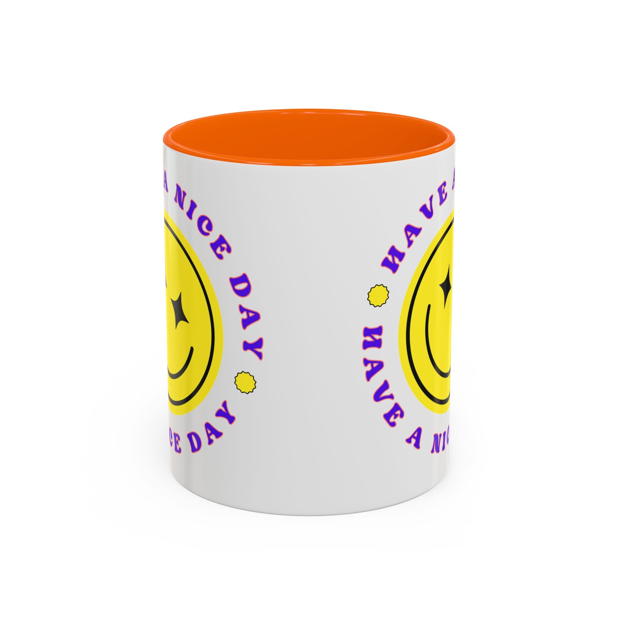 Have a Nice Day Smile Face Coffee Mug — Retro Yellow Smiley Accent Mug (11/15oz)