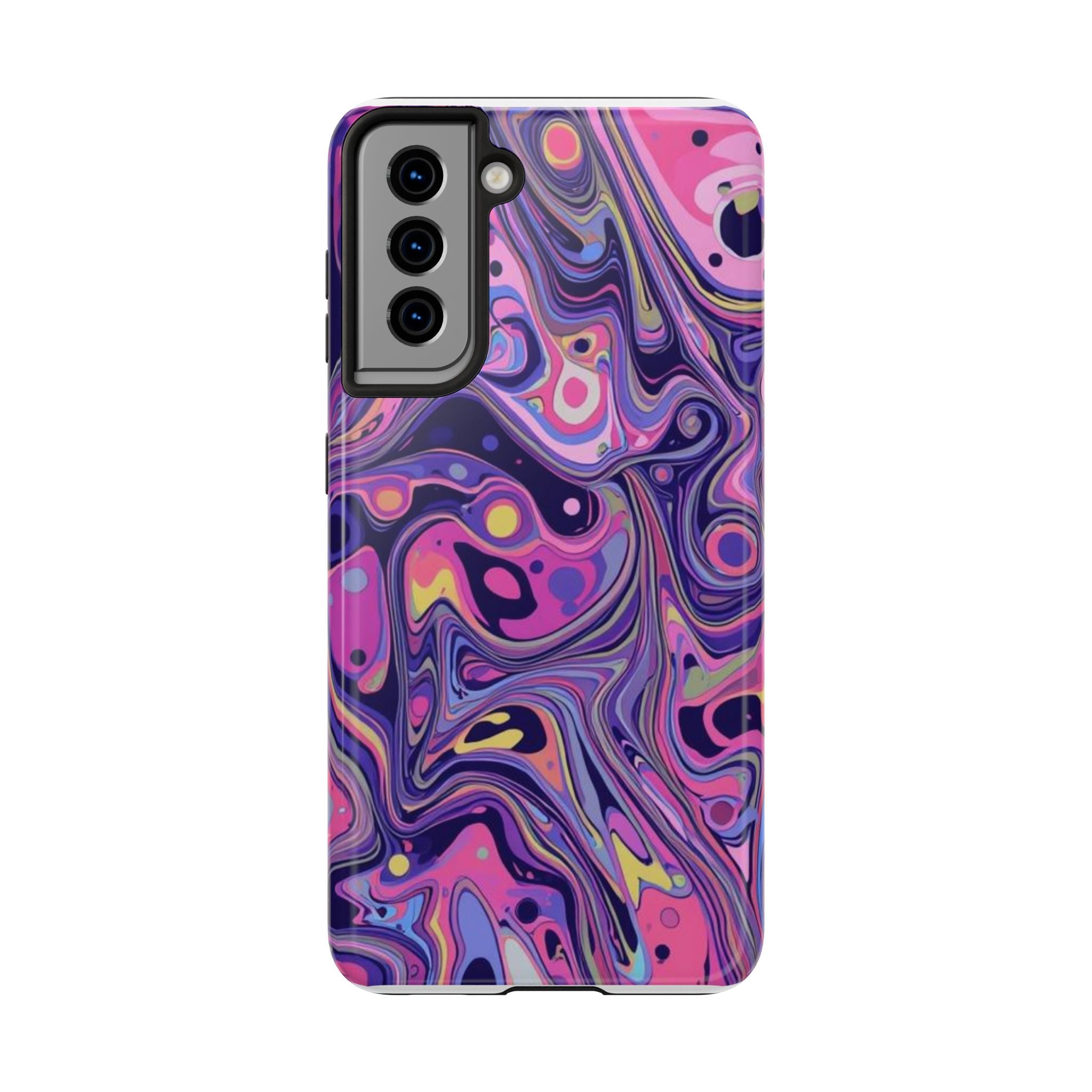 Abstract Purple Swirl Tough Phone Case — Durable Marble Art iPhone Cover