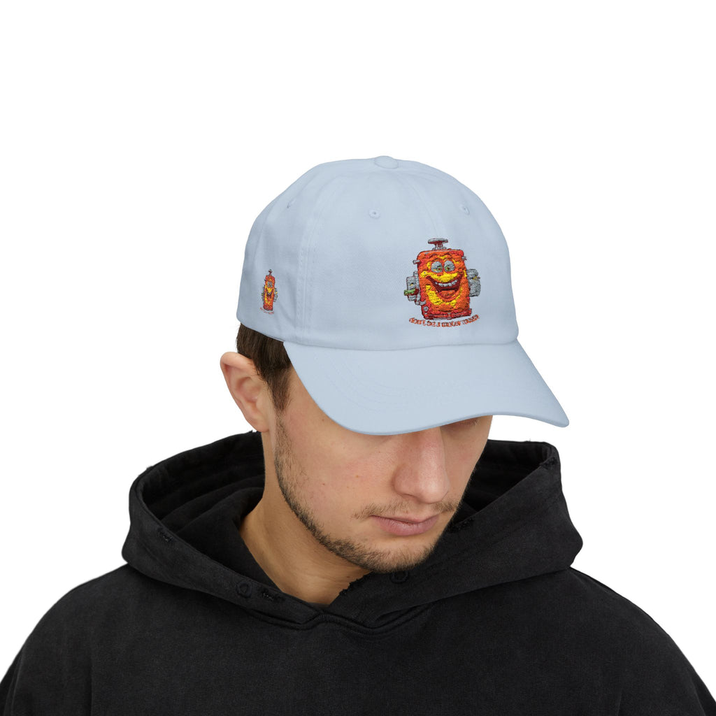 Smiling Cereal Mascot Dad Cap — Retro Breakfast Cartoon Embroidered Hat