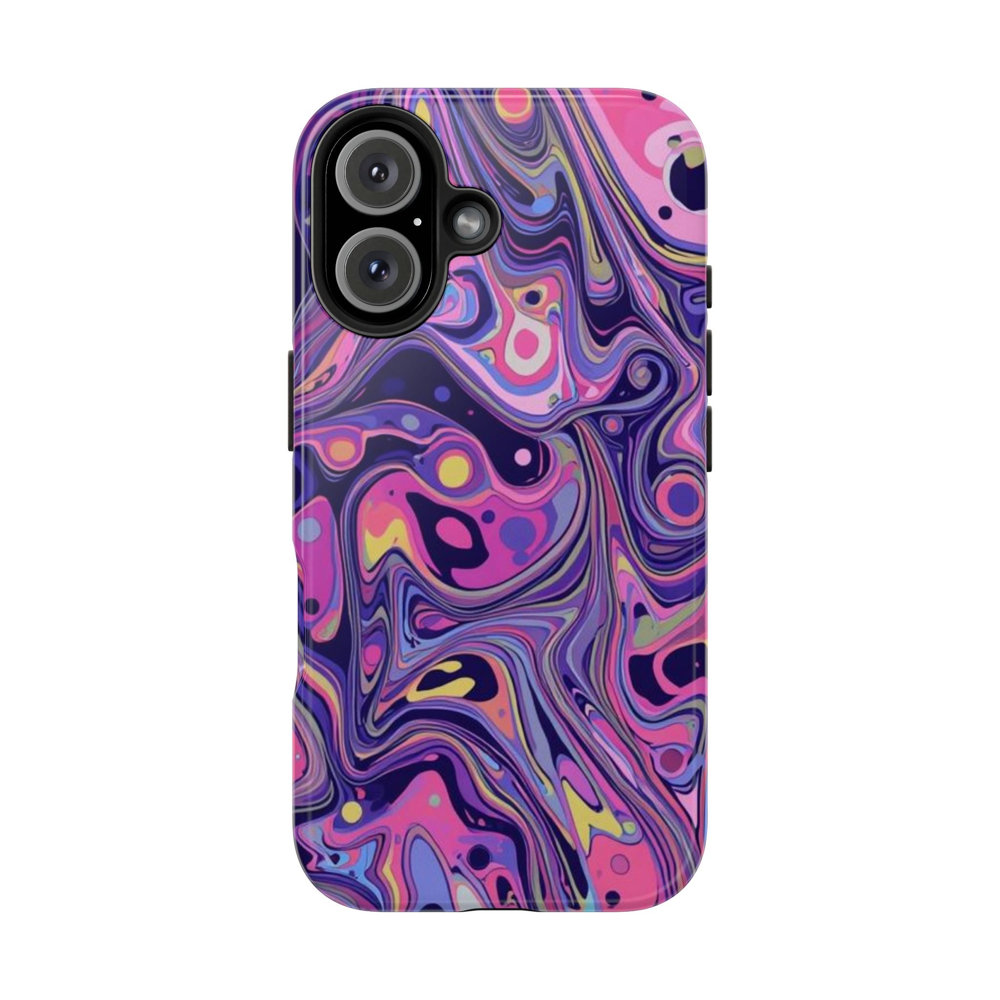 Abstract Purple Swirl Tough Phone Case — Durable Marble Art iPhone Cover