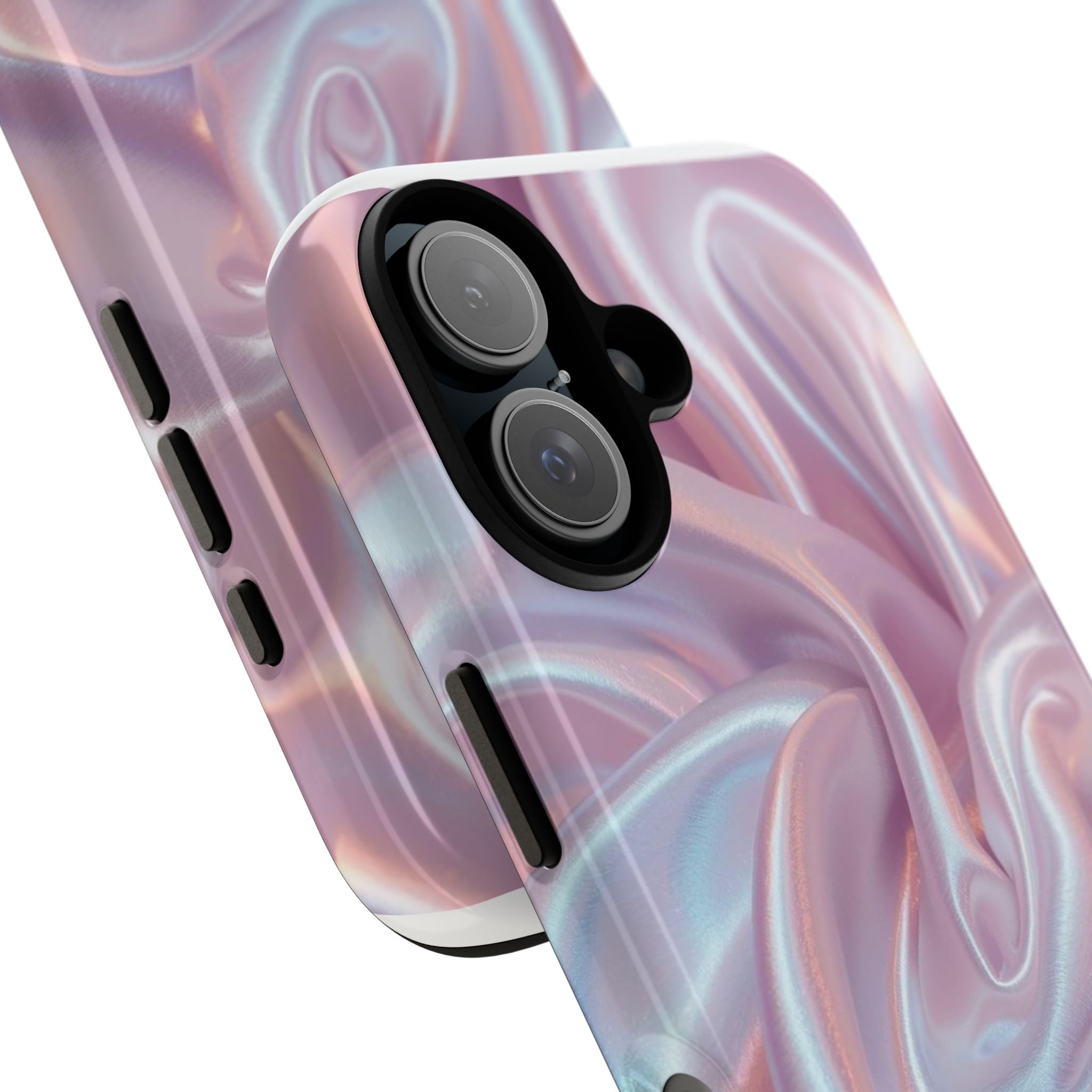 Iridescent Satin Phone Case — Shimmery Pink Protective Tough Case