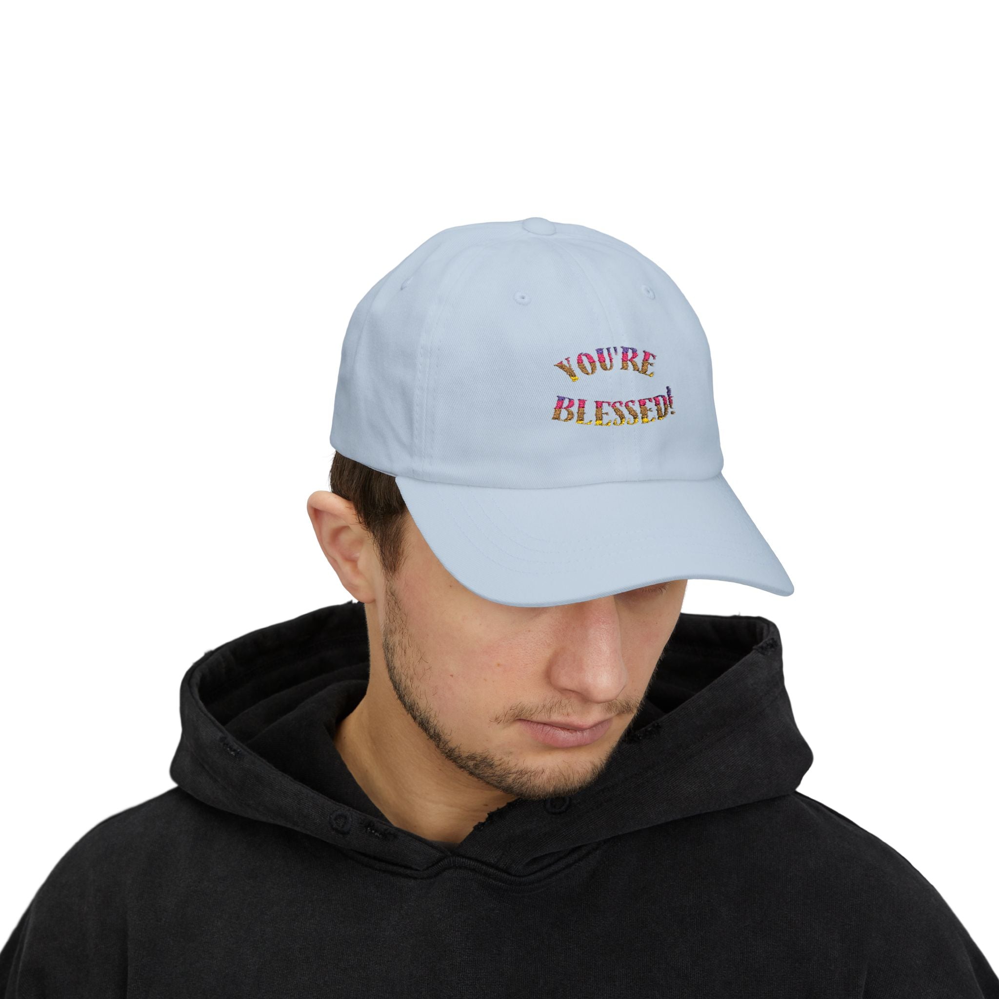 Dad Cap — "You're Blessed!" Embroidered Floral Script Baseball Hat