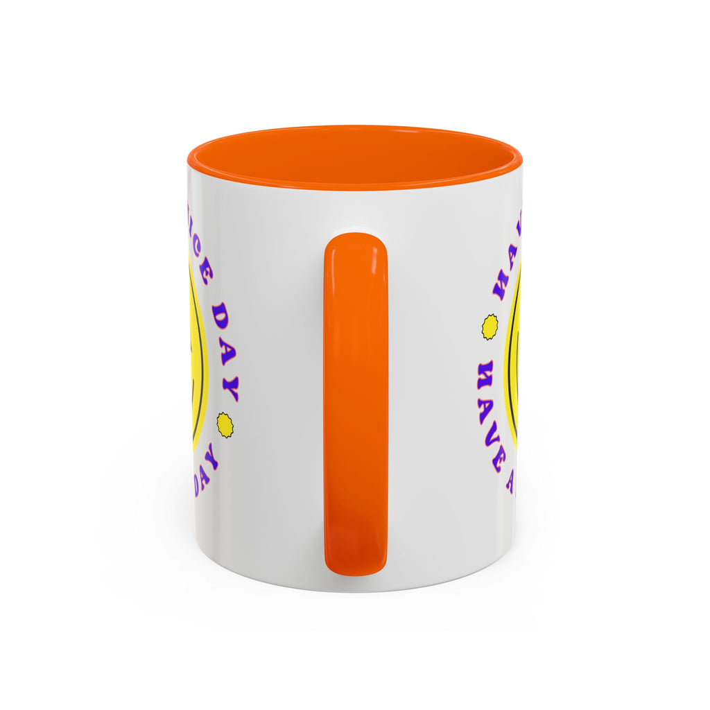 Have a Nice Day Smile Face Coffee Mug — Retro Yellow Smiley Accent Mug (11/15oz)