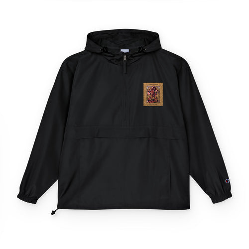Anorak Jacket - Floral Skull Patch Packable Windbreaker