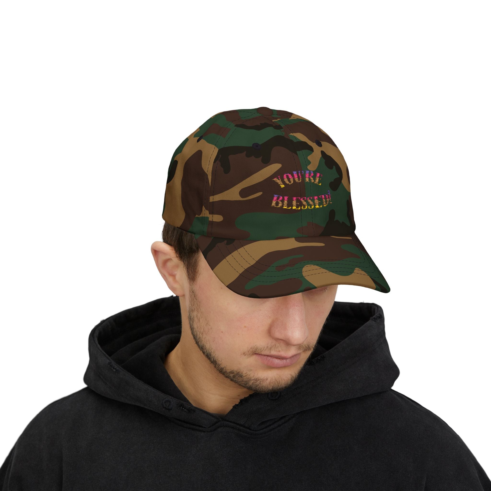 Dad Cap — "You're Blessed!" Embroidered Floral Script Baseball Hat