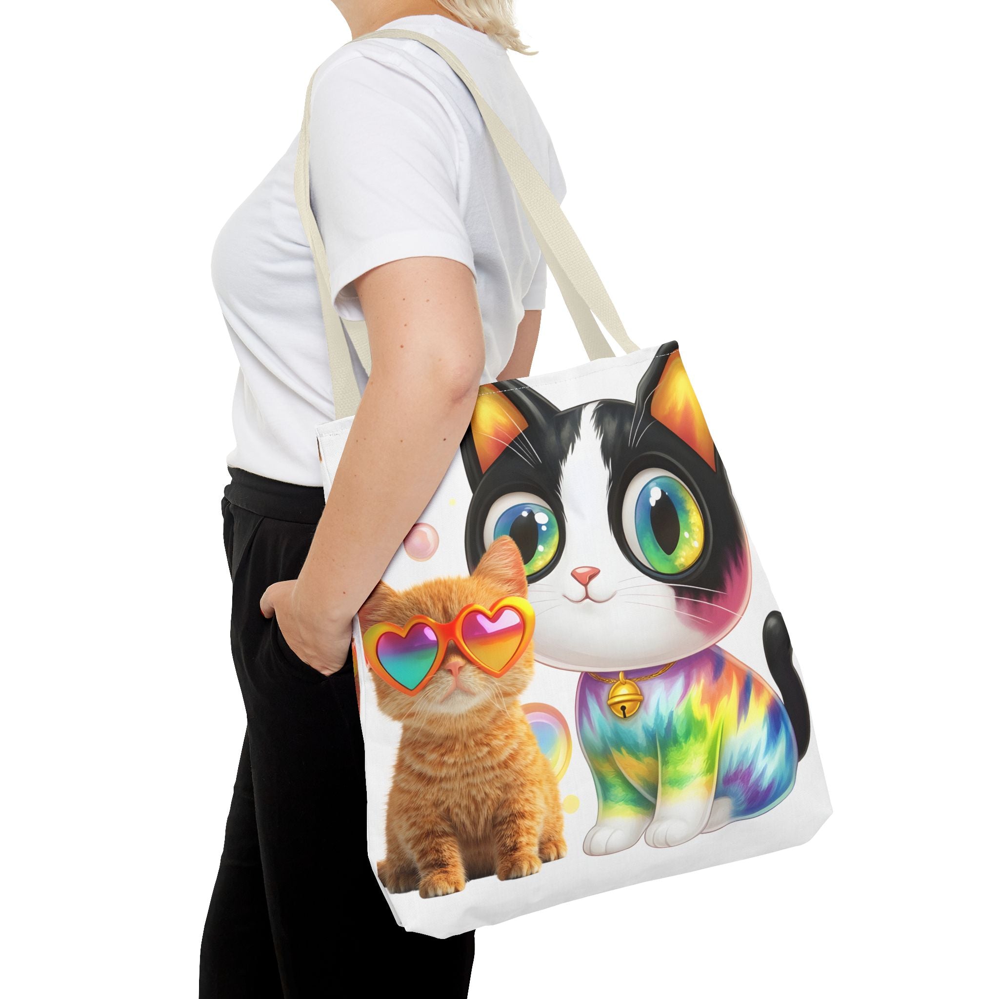 Cutie Kitties All-Over Print Tote Bag — Cute Cat Shopper for Everyday Use
