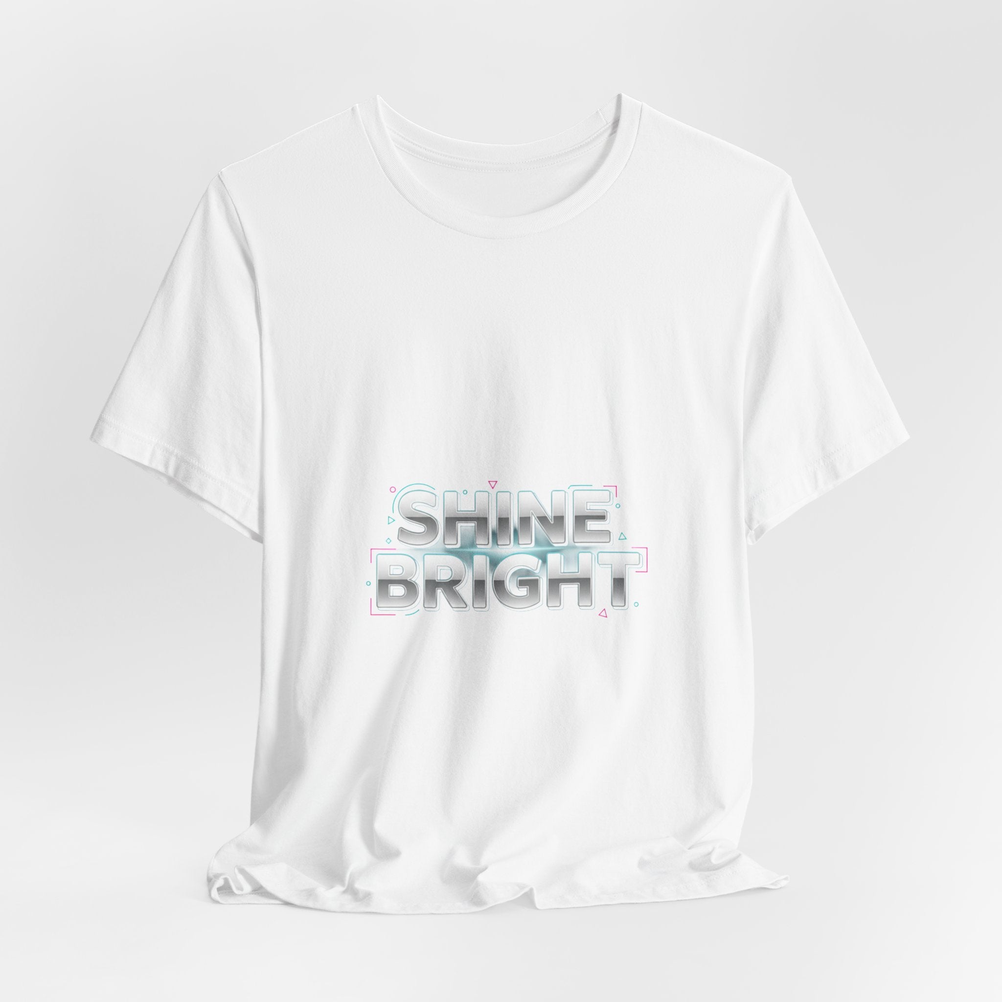 Copy of Shine Bright chrome text Tee | metallic wordmark, Y2K bevel font