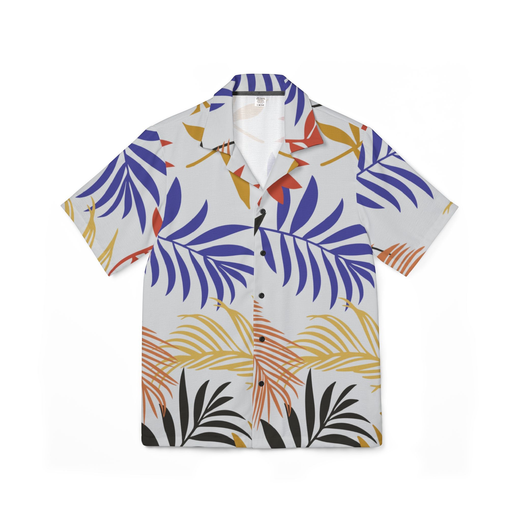 Tropical Palm Leaf Hawaiian Camp Shirt – Men’s Bold Floral Vacation Button-Up