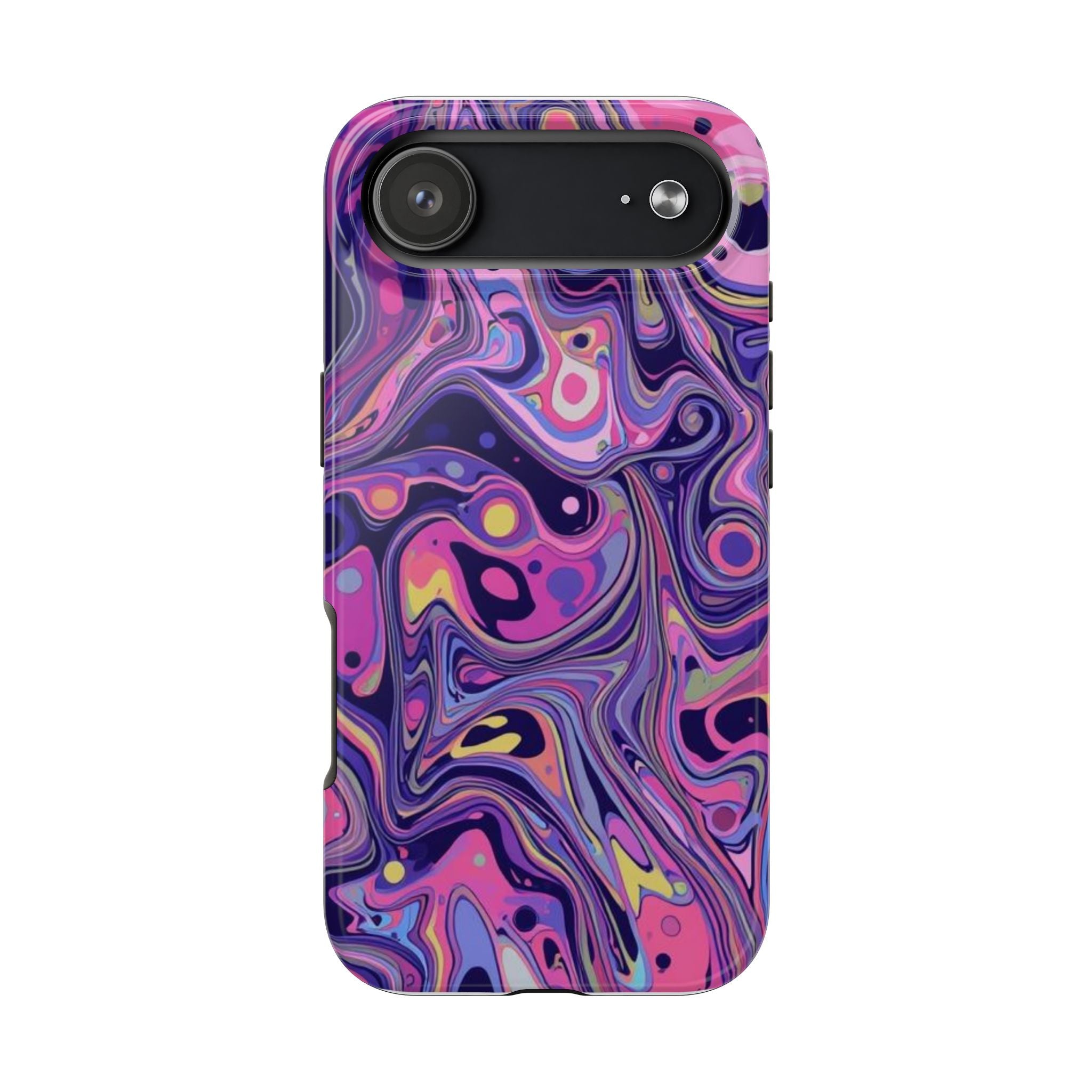 Abstract Purple Swirl Tough Phone Case — Durable Marble Art iPhone Cover