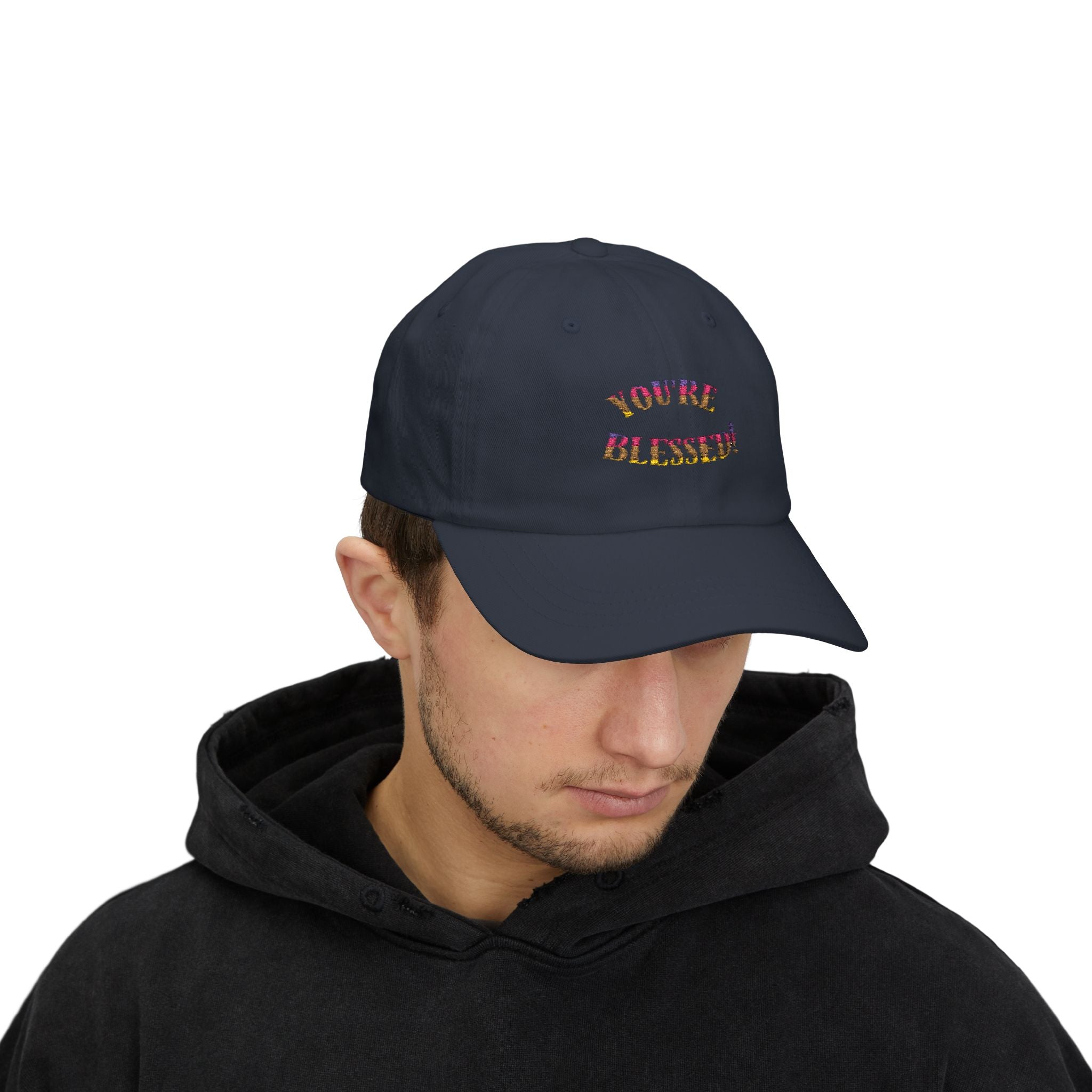 Dad Cap — "You're Blessed!" Embroidered Floral Script Baseball Hat