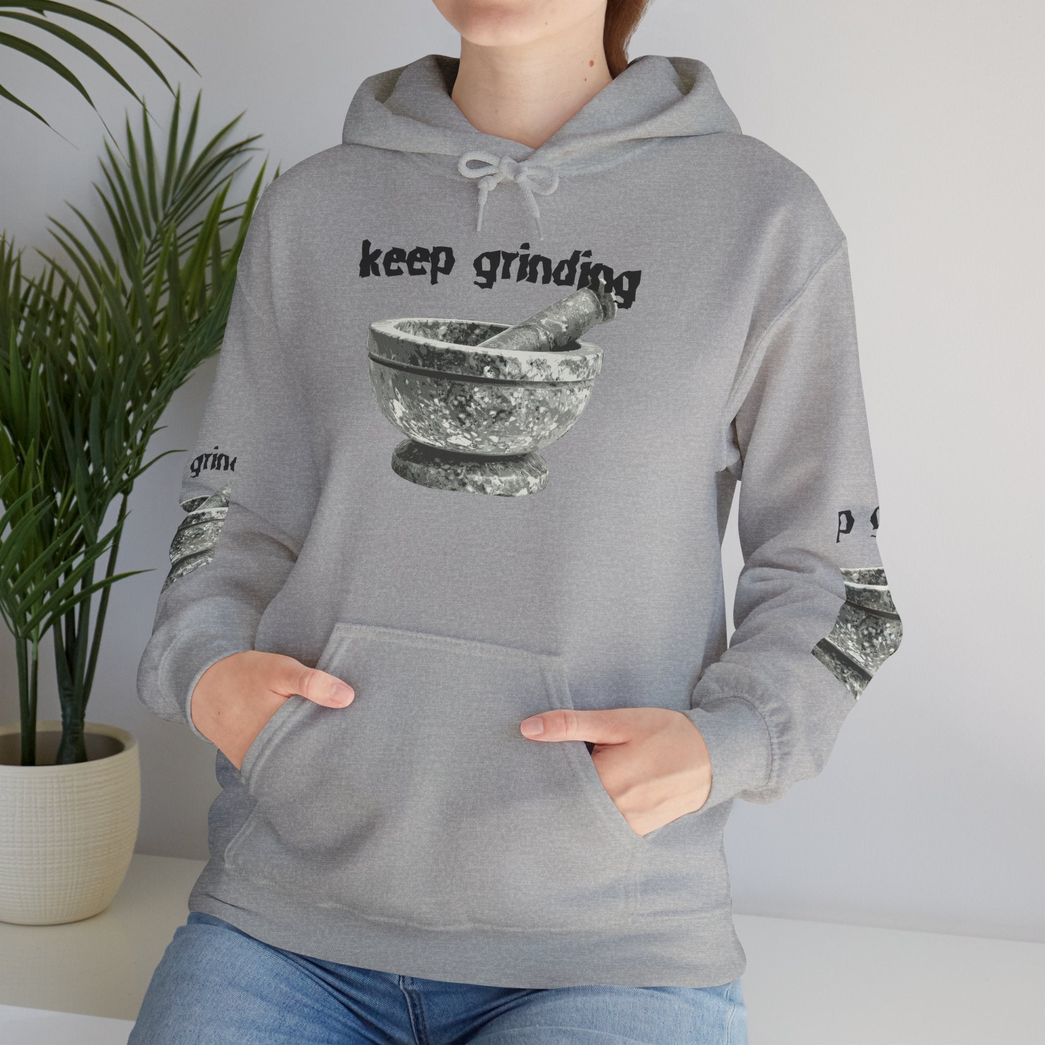 Keep Grinding Hoodie — Mortar & Pestle Graphic Hoodie