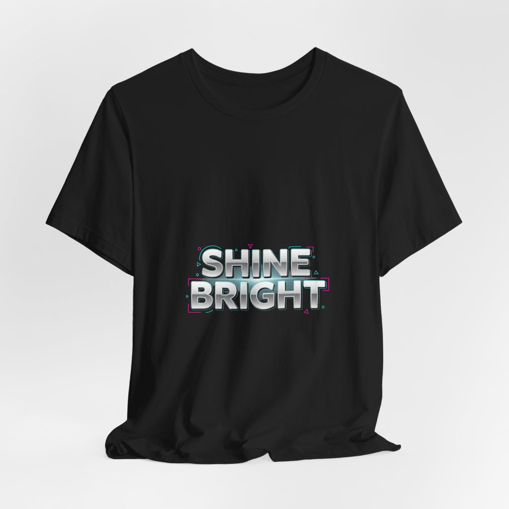Copy of Shine Bright chrome text Tee | metallic wordmark, Y2K bevel font