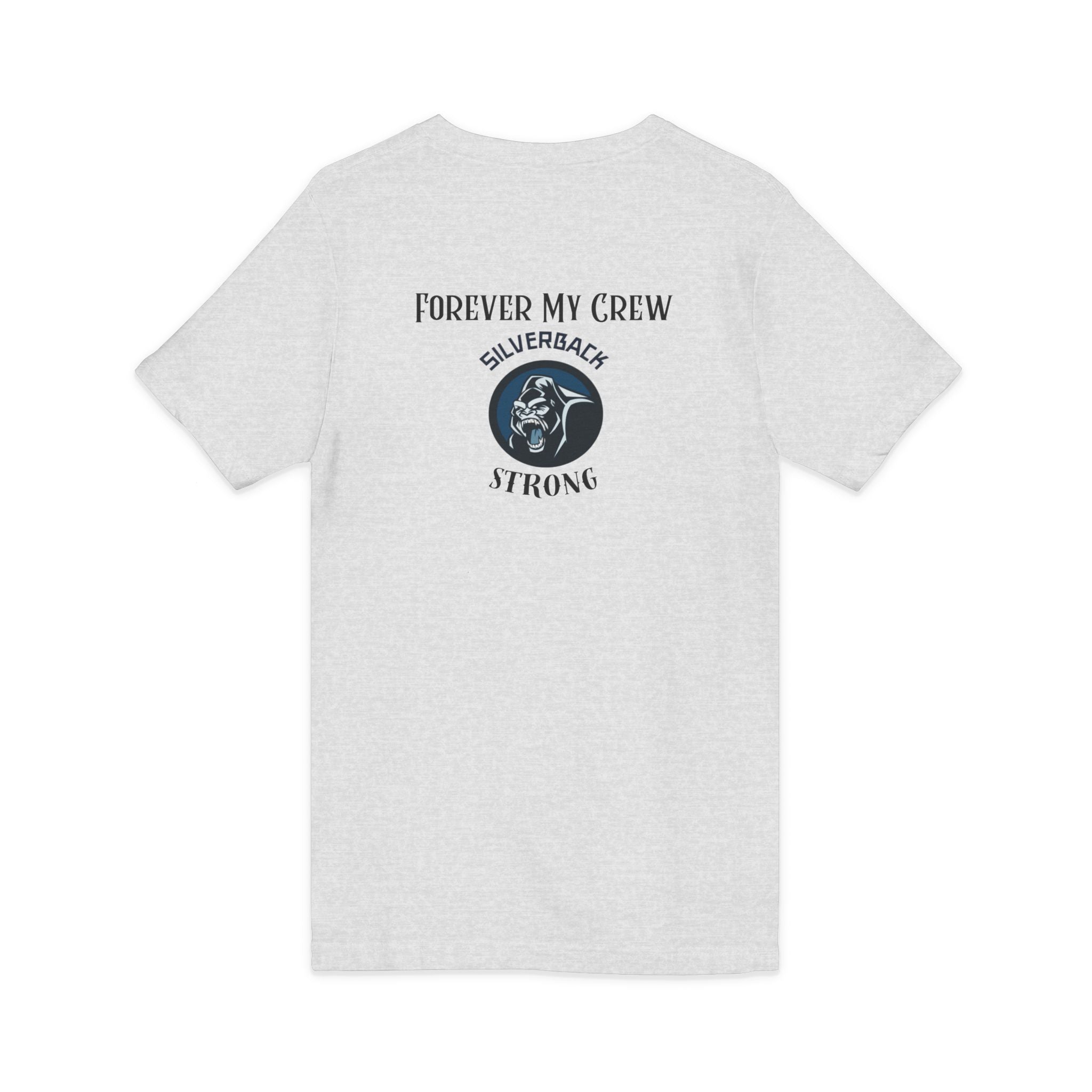 Silverback Strong V-Neck Tee — "Forever My Crew" Gorilla Tribute Shirt