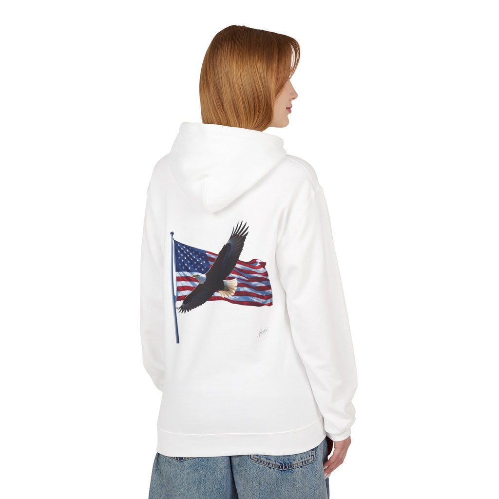 American Flag & Eagle Hoodie — Patriotic USA Bald Eagle Pullover