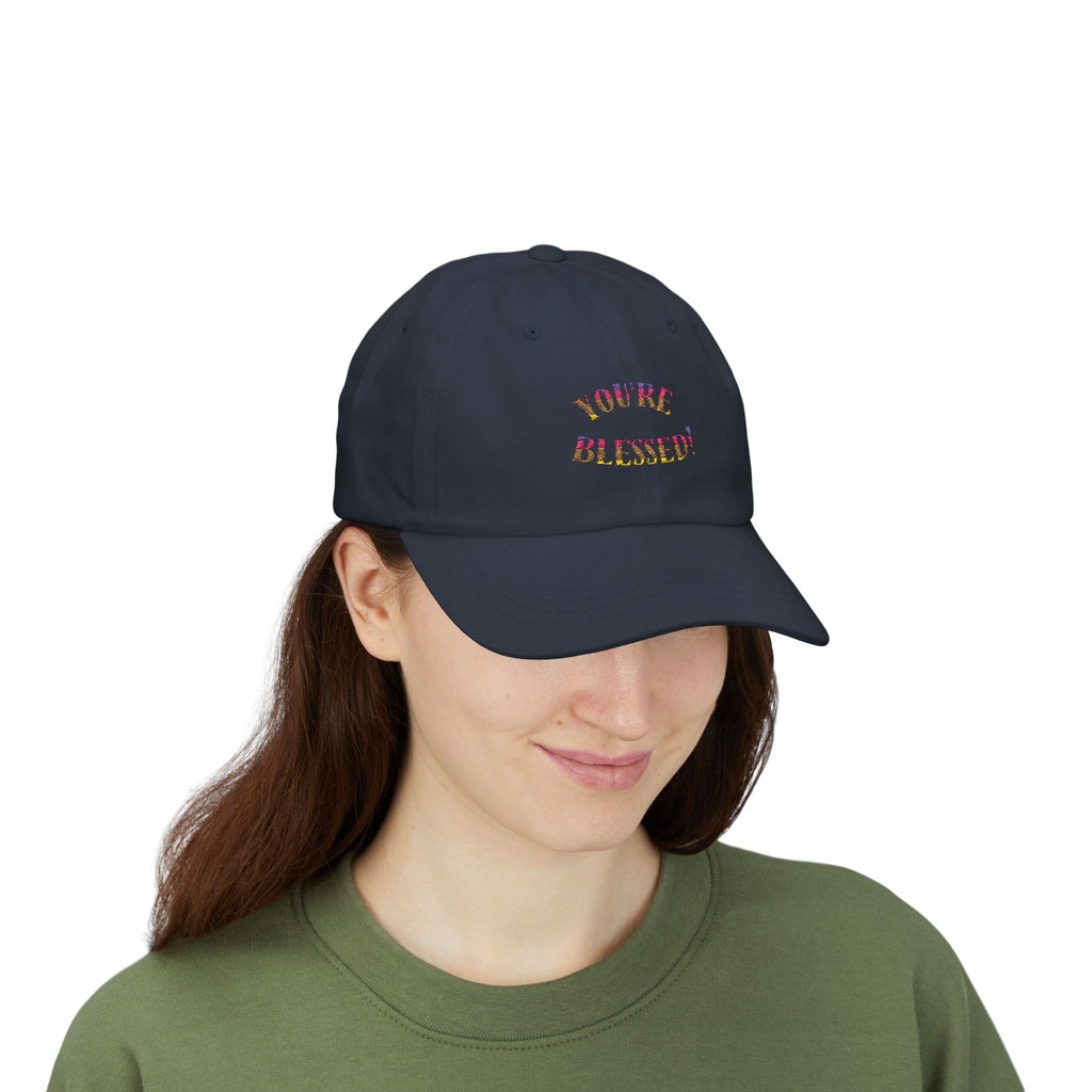 Dad Cap — "You're Blessed!" Embroidered Floral Script Baseball Hat